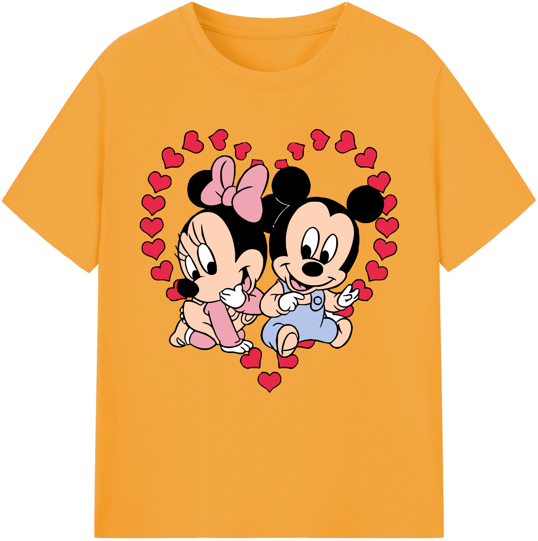 （画像用） ミッキーマウス Mickey Mouse レディースカジュアルプリントTシャツ（綿100％）