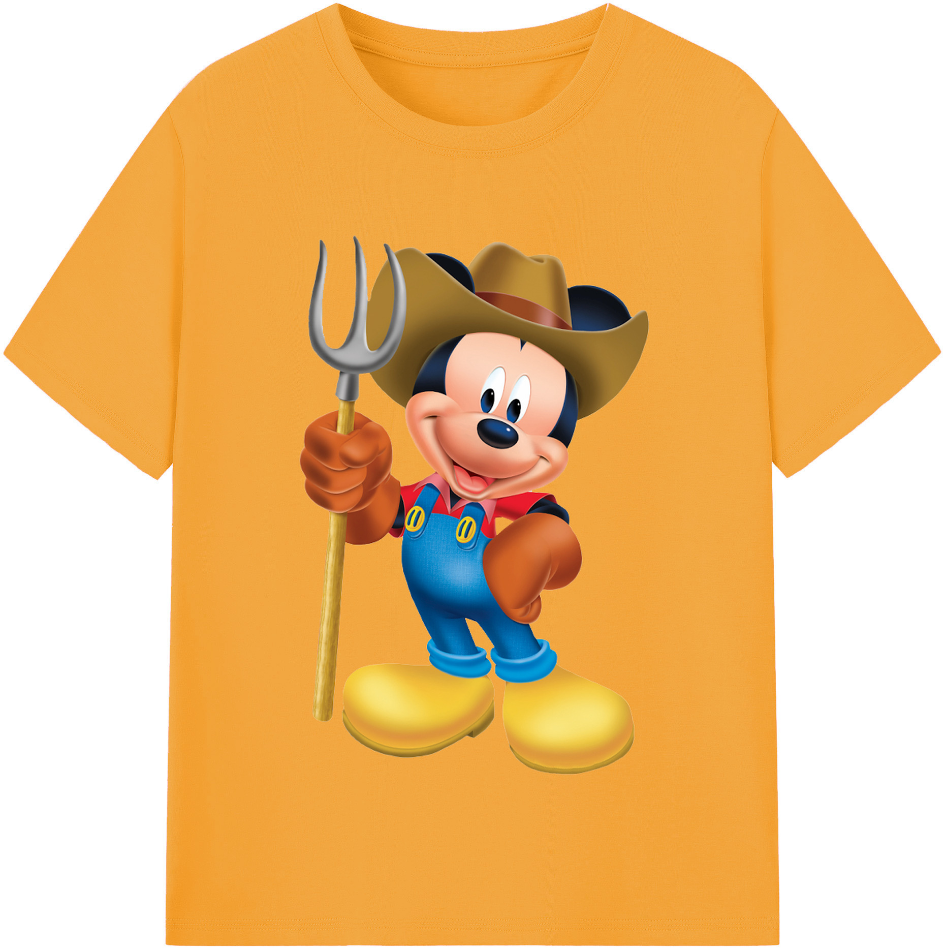 （画像用） ミッキーマウス Mickey Mouse レディースカジュアルプリントTシャツ（綿100％）