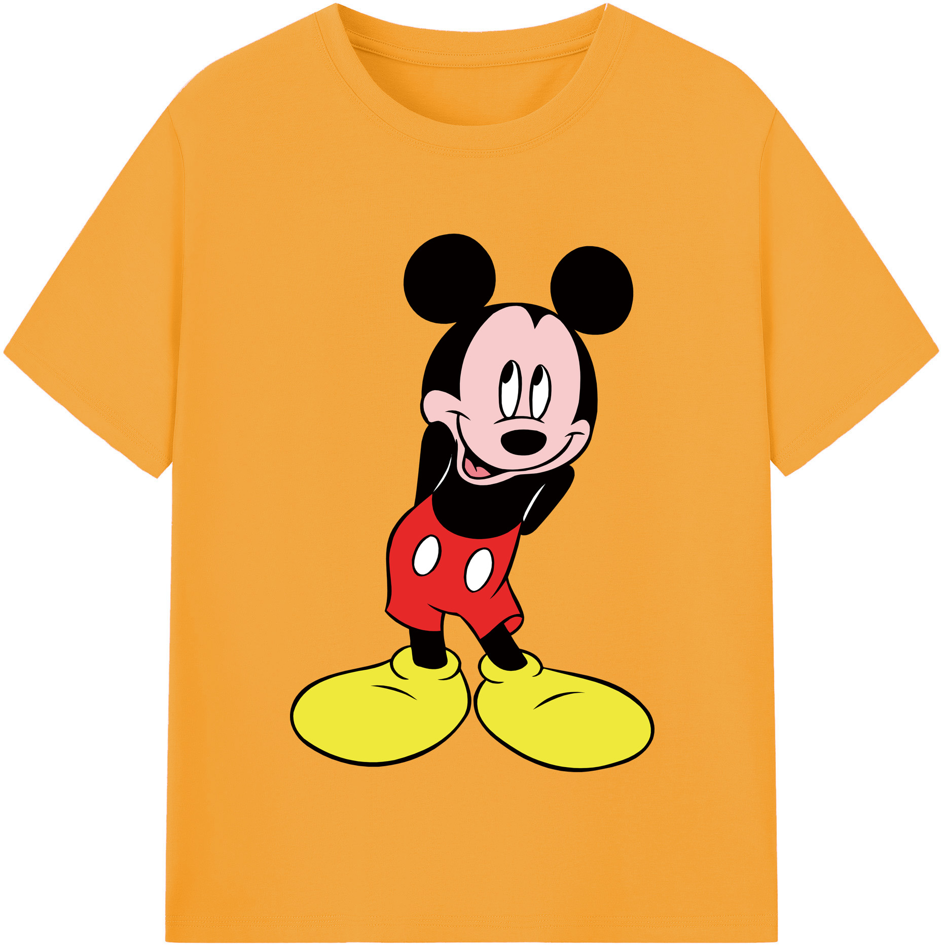 （画像用） ミッキーマウス Mickey Mouse レディースカジュアルプリントTシャツ（綿100％）