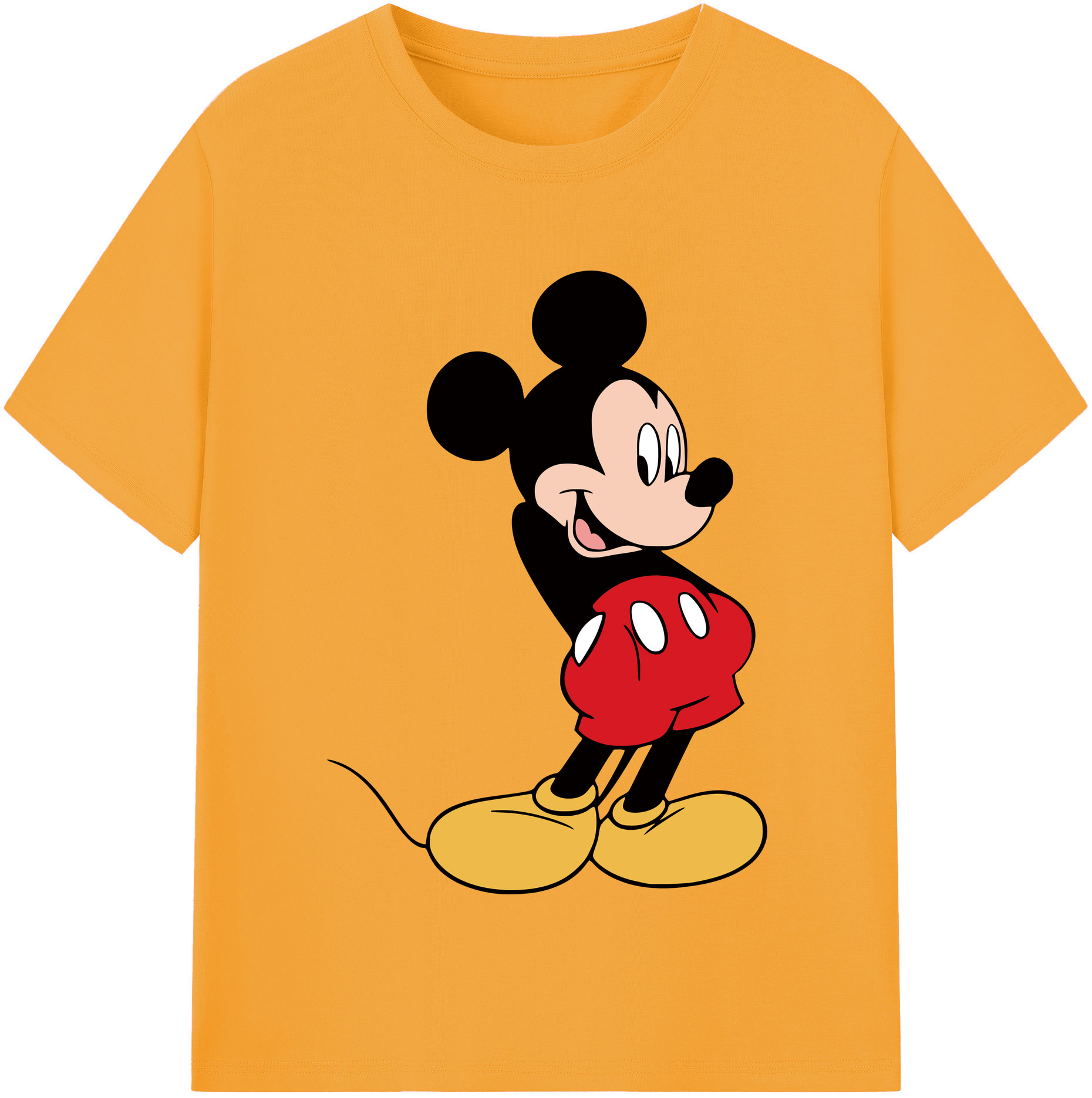 （画像用） ミッキーマウス Mickey Mouse レディースカジュアルプリントTシャツ（綿100％）