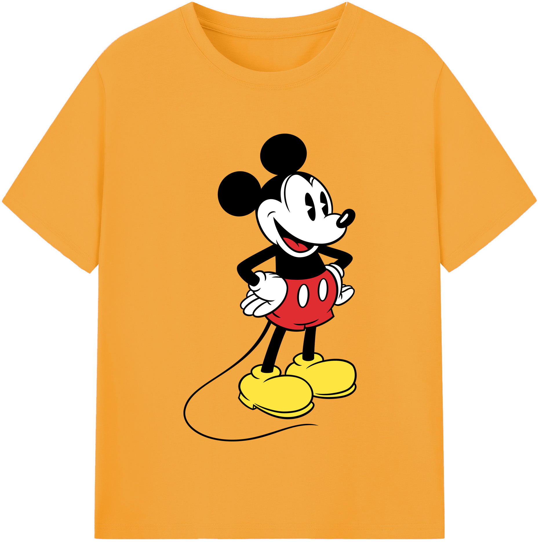 （画像用） ミッキーマウス Mickey Mouse レディースカジュアルプリントTシャツ（綿100％）