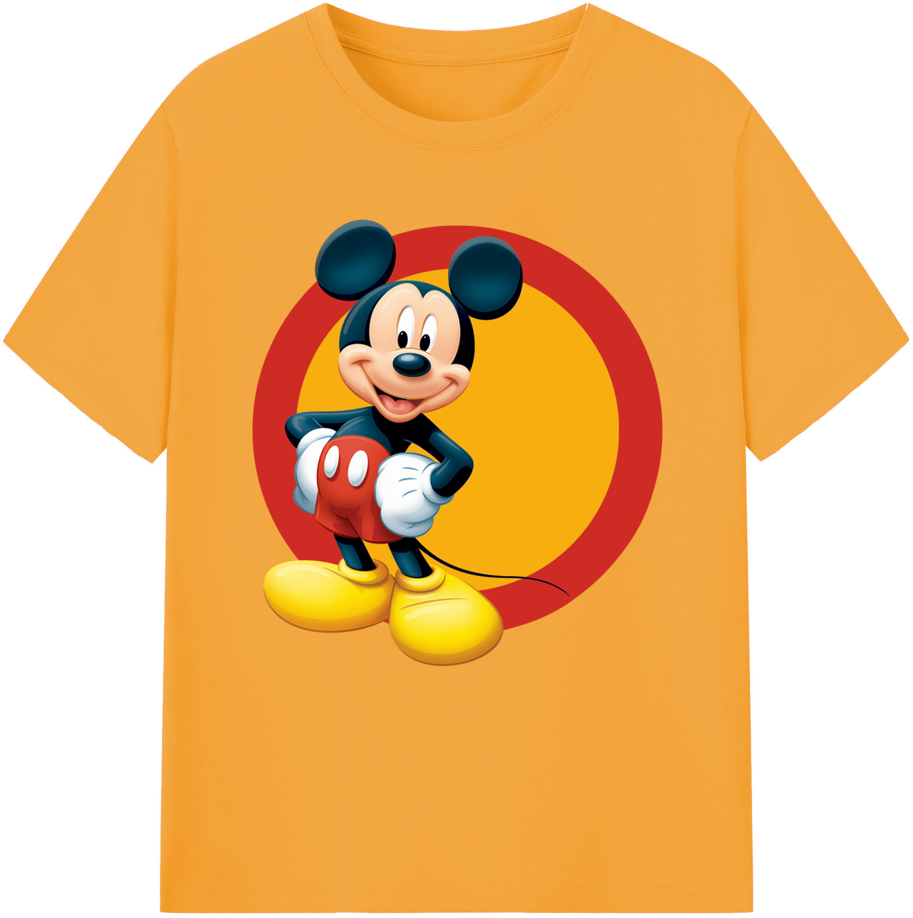 （画像用） ミッキーマウス Mickey Mouse レディースカジュアルプリントTシャツ（綿100％）