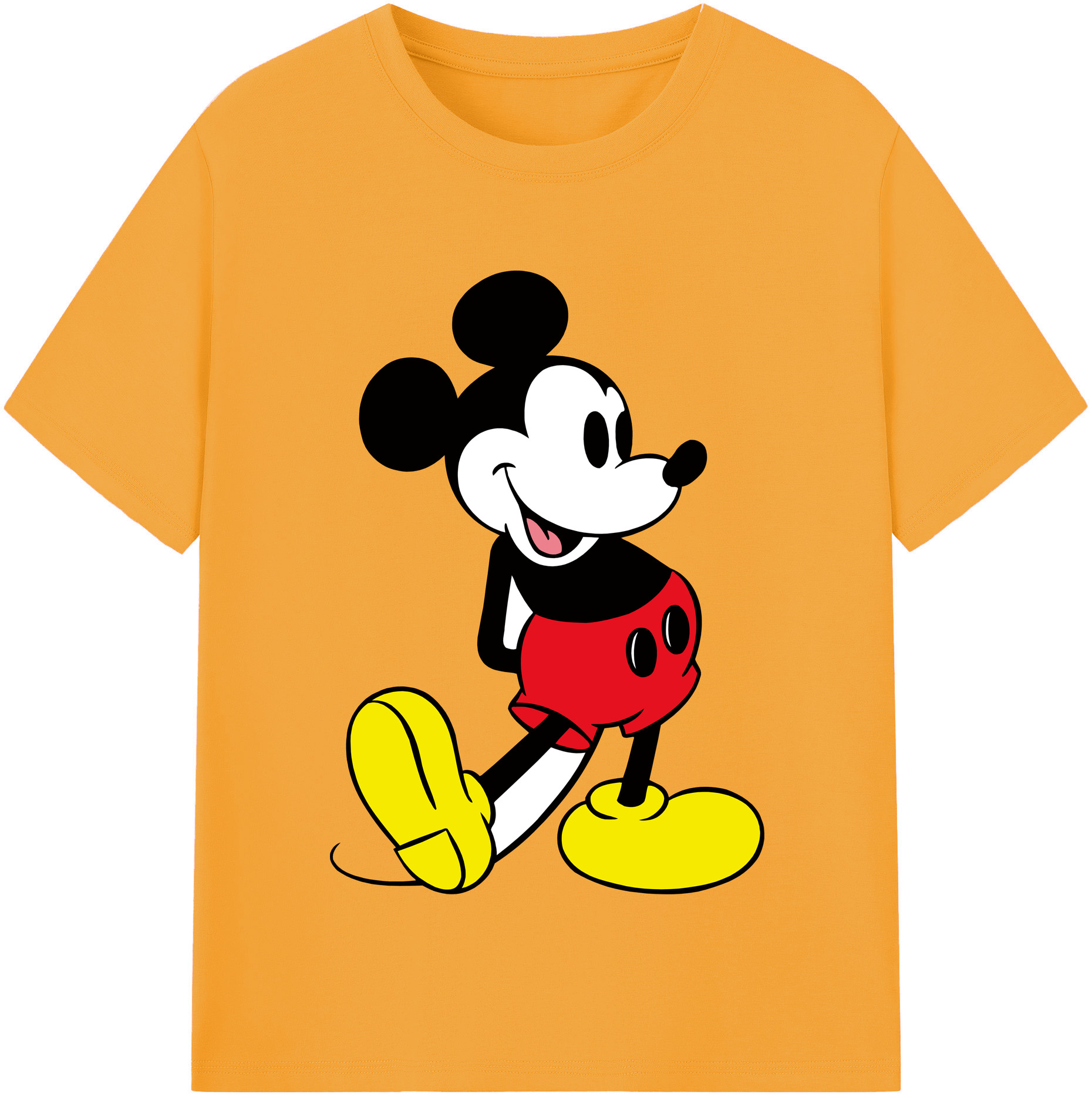（画像用） ミッキーマウス Mickey Mouse レディースカジュアルプリントTシャツ（綿100％）