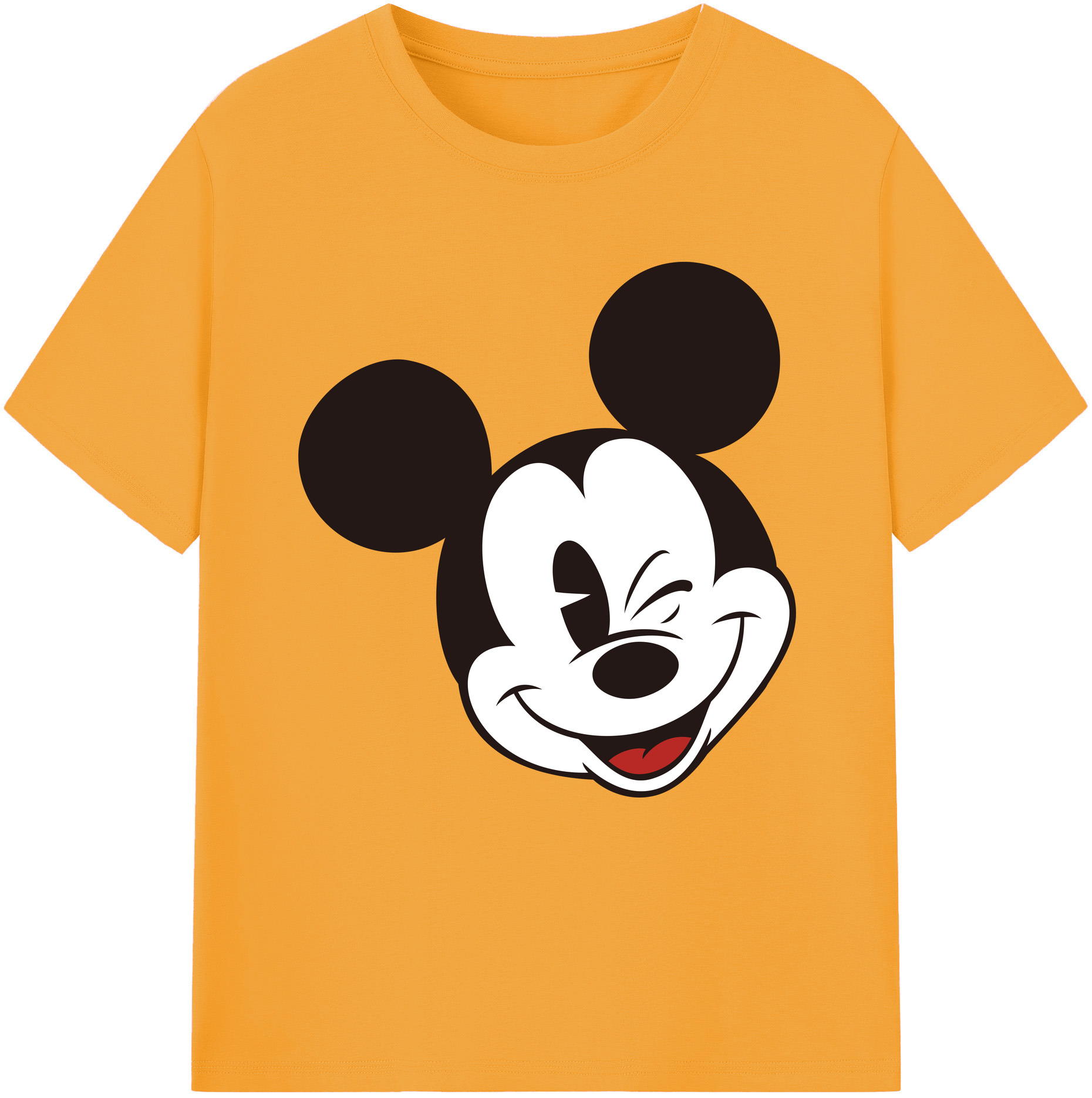 （画像用） ミッキーマウス Mickey Mouse レディースカジュアルプリントTシャツ（綿100％）