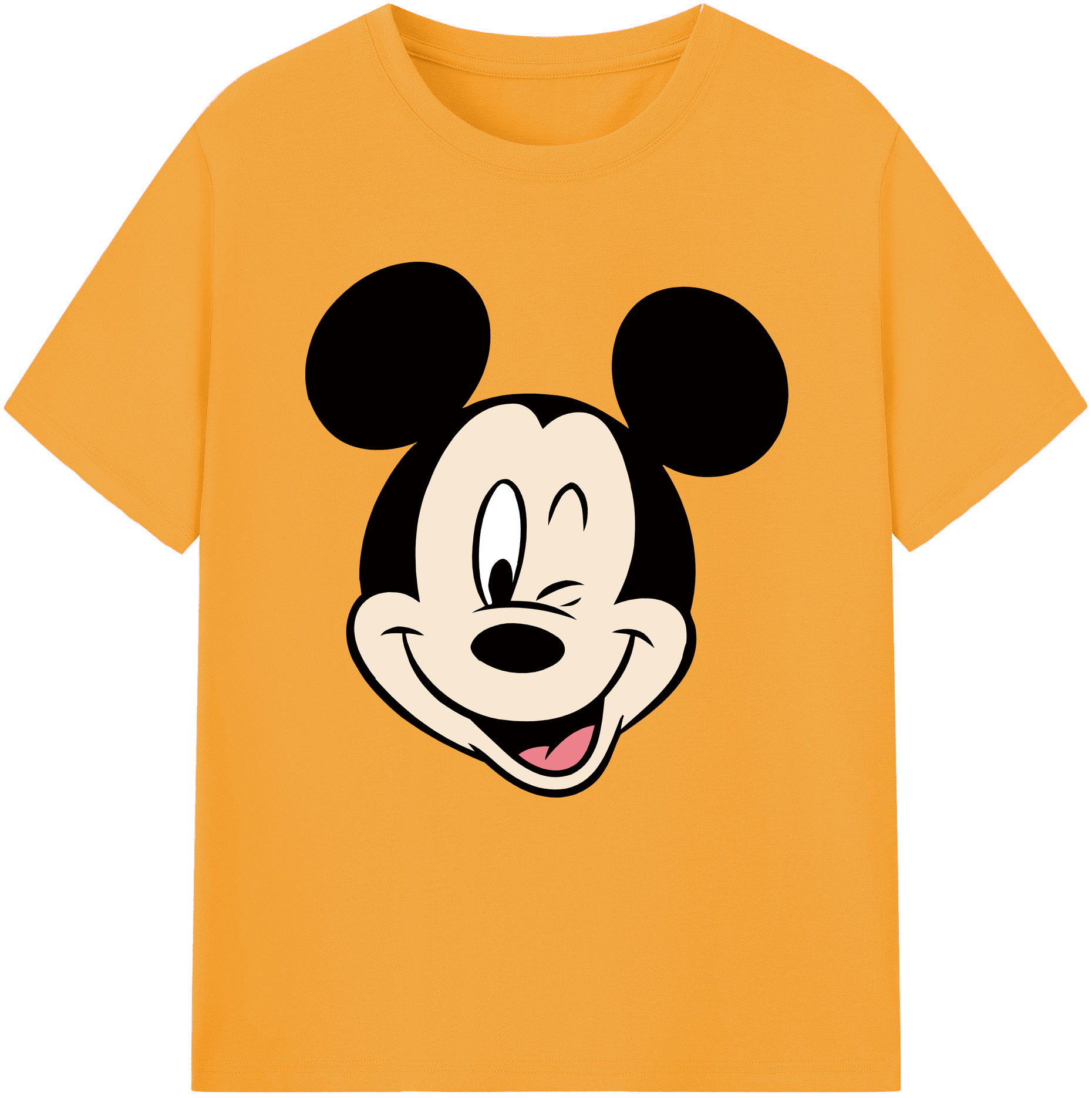 （画像用） ミッキーマウス Mickey Mouse レディースカジュアルプリントTシャツ（綿100％）