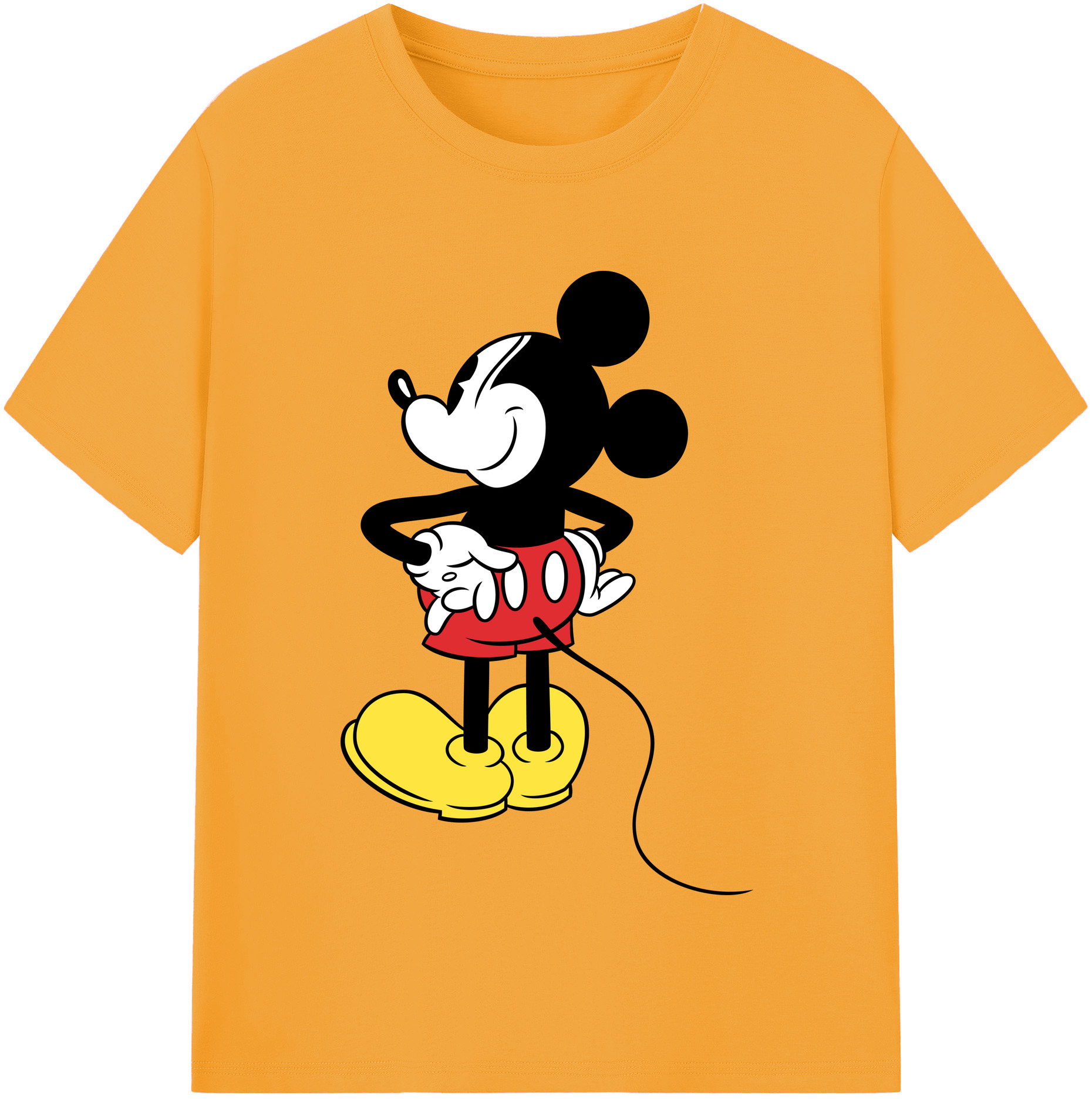 （画像用） ミッキーマウス Mickey Mouse レディースカジュアルプリントTシャツ（綿100％）