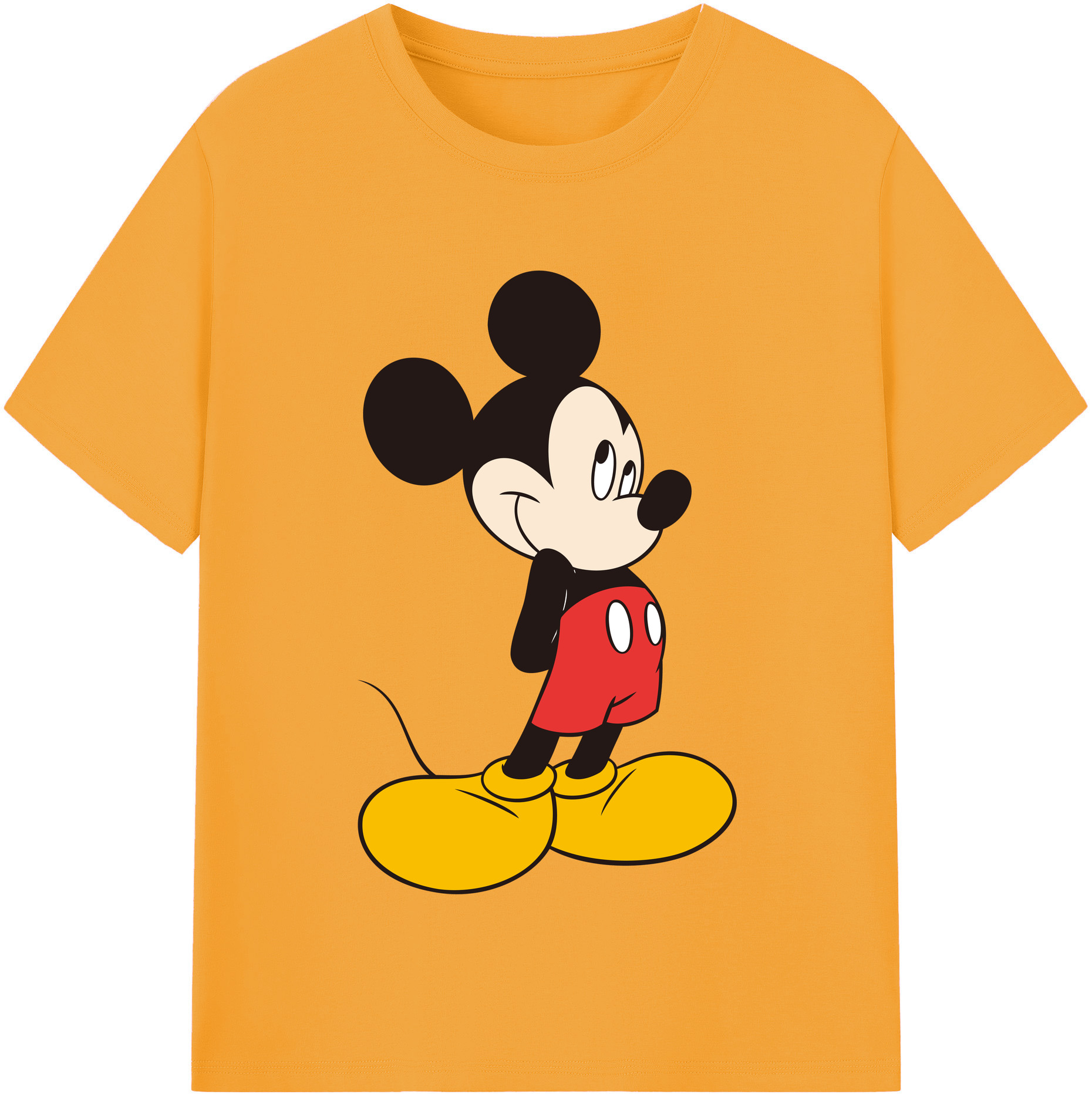 （画像用） ミッキーマウス Mickey Mouse レディースカジュアルプリントTシャツ（綿100％）