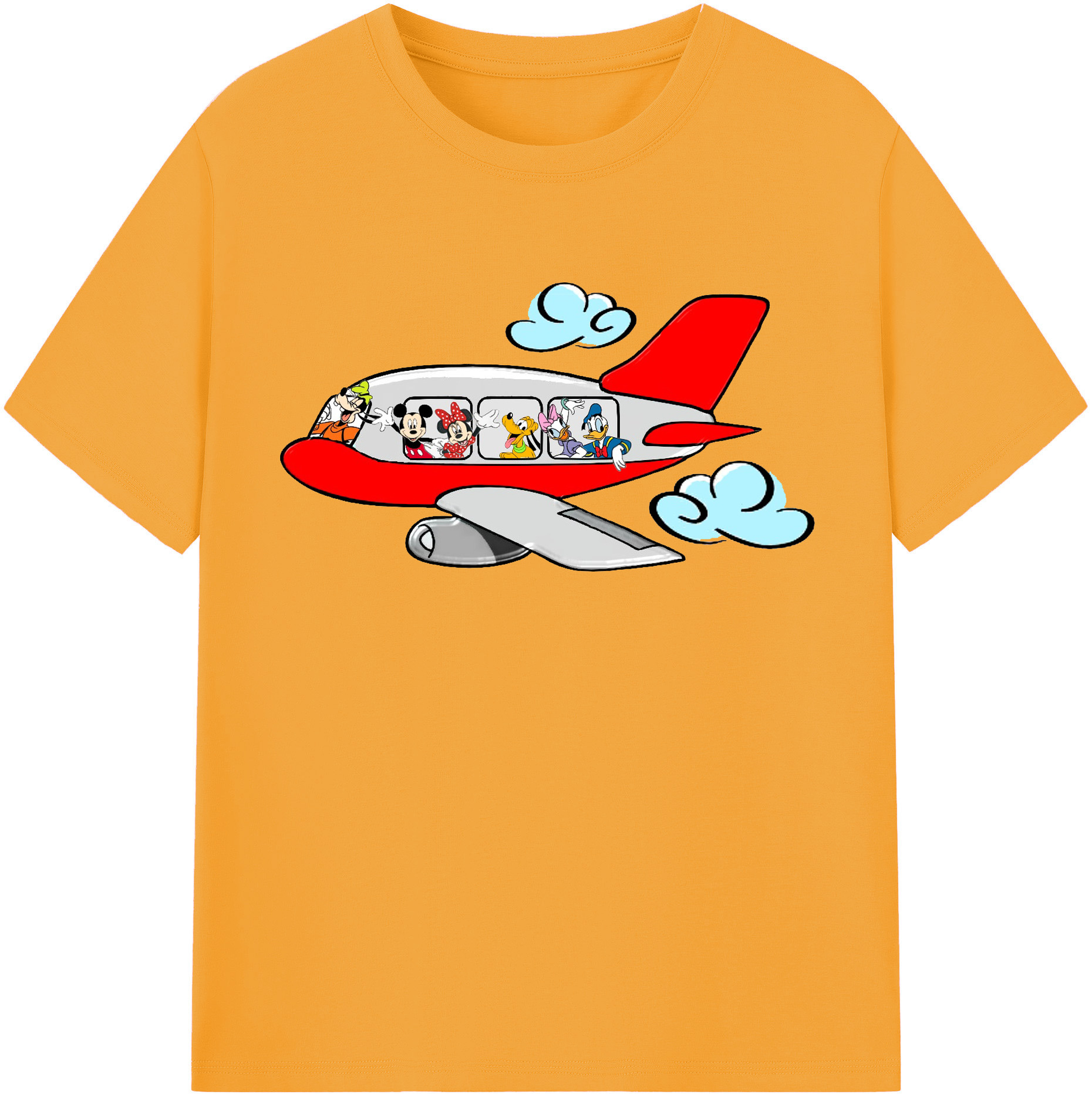 （画像用） ミッキーマウス Mickey Mouse レディースカジュアルプリントTシャツ（綿100％）