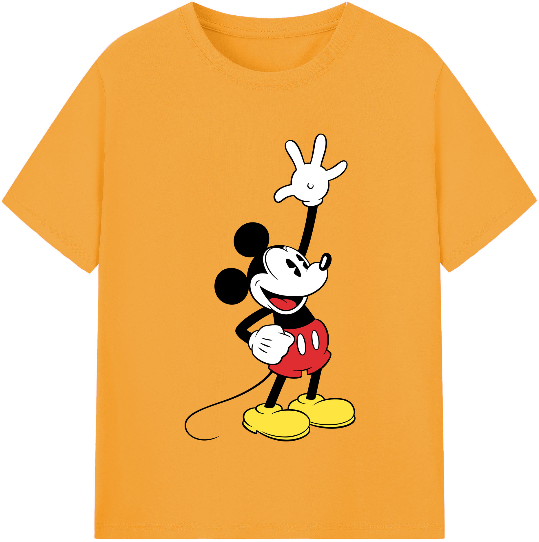 （画像用） ミッキーマウス Mickey Mouse レディースカジュアルプリントTシャツ（綿100％）
