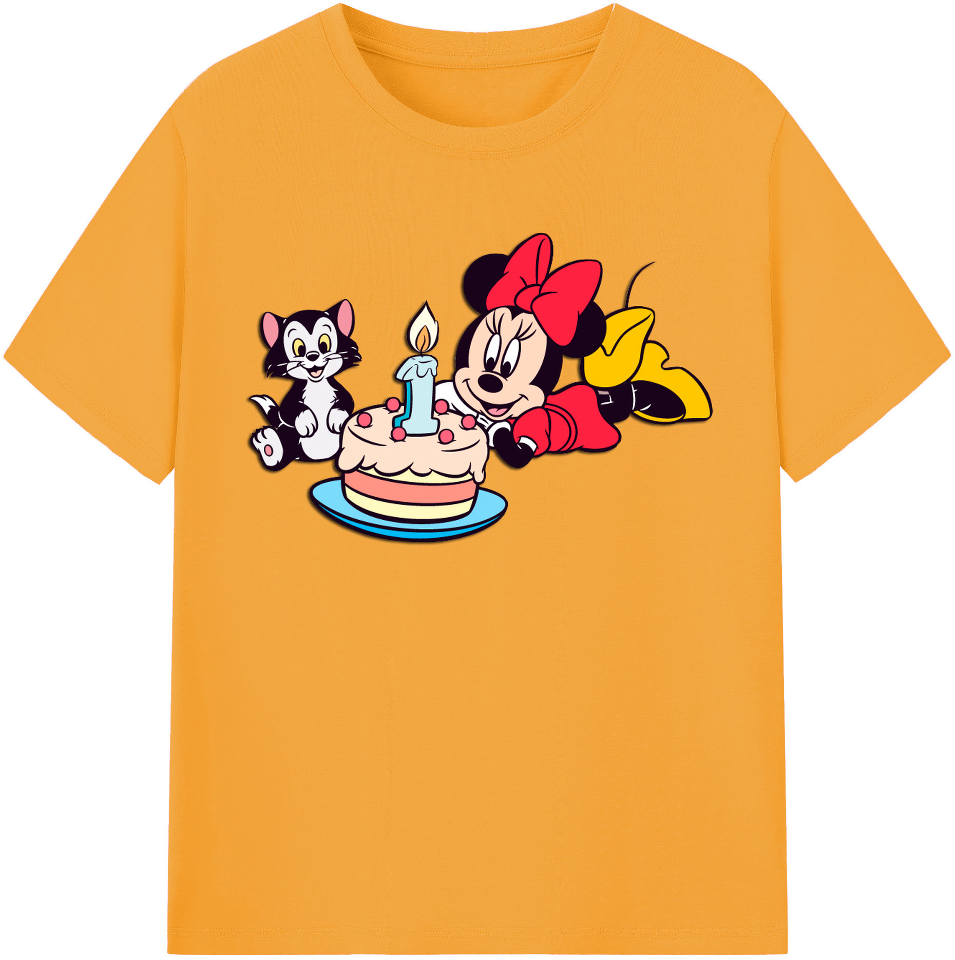 （画像用） ミッキーマウス Mickey Mouse レディースカジュアルプリントTシャツ（綿100％）