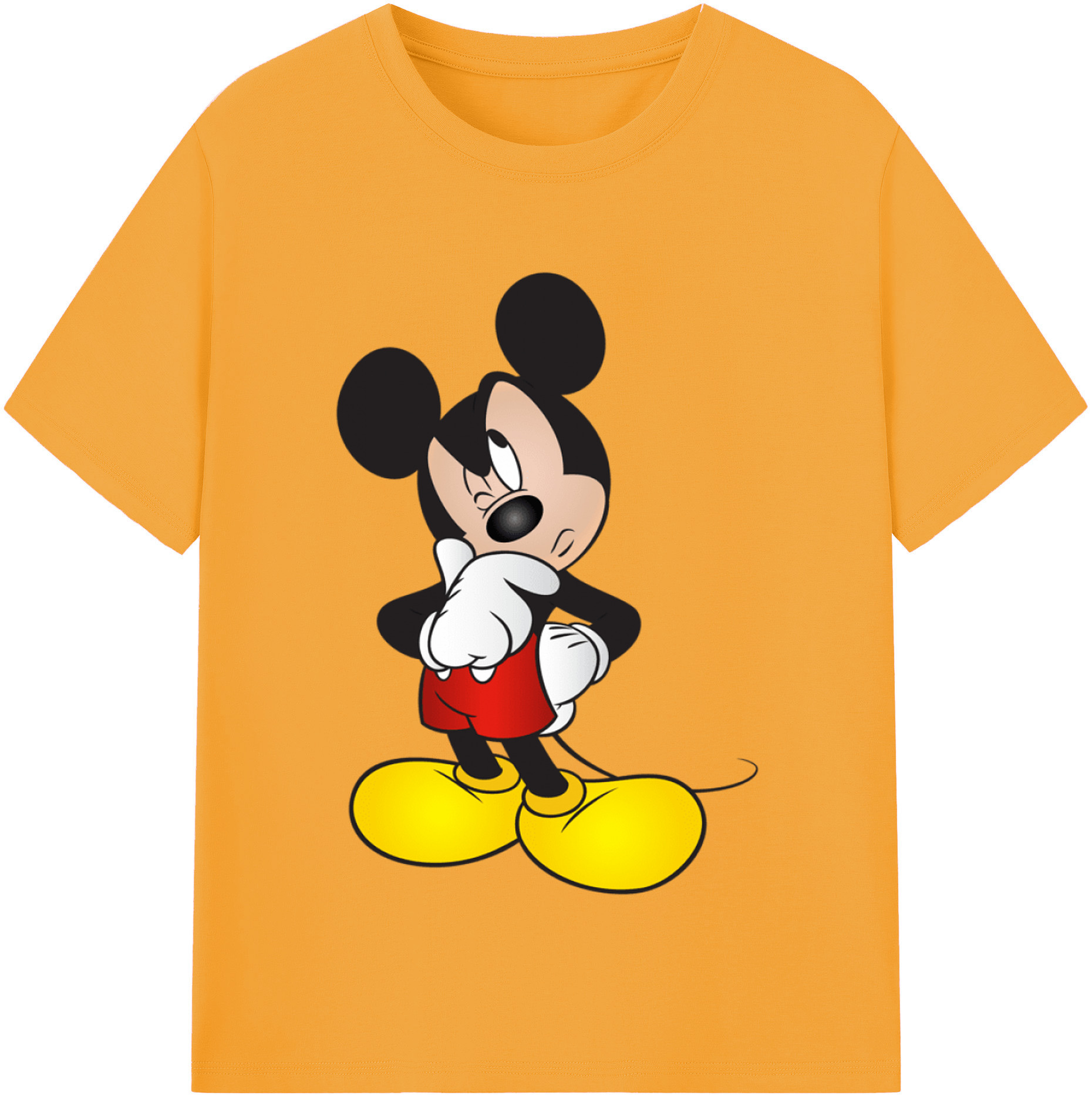（画像用） ミッキーマウス Mickey Mouse レディースカジュアルプリントTシャツ（綿100％）