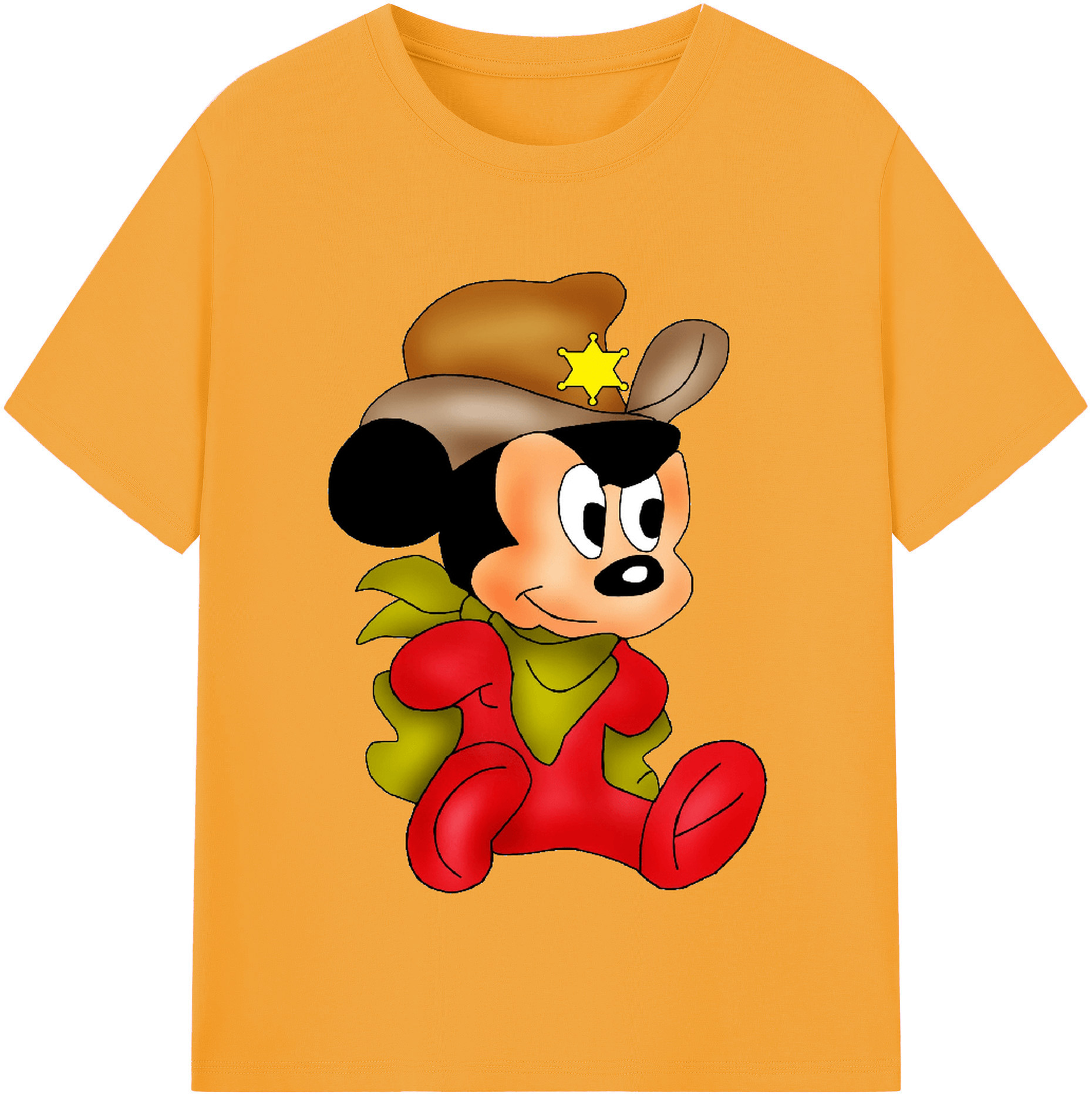 （画像用） ミッキーマウス Mickey Mouse レディースカジュアルプリントTシャツ（綿100％）