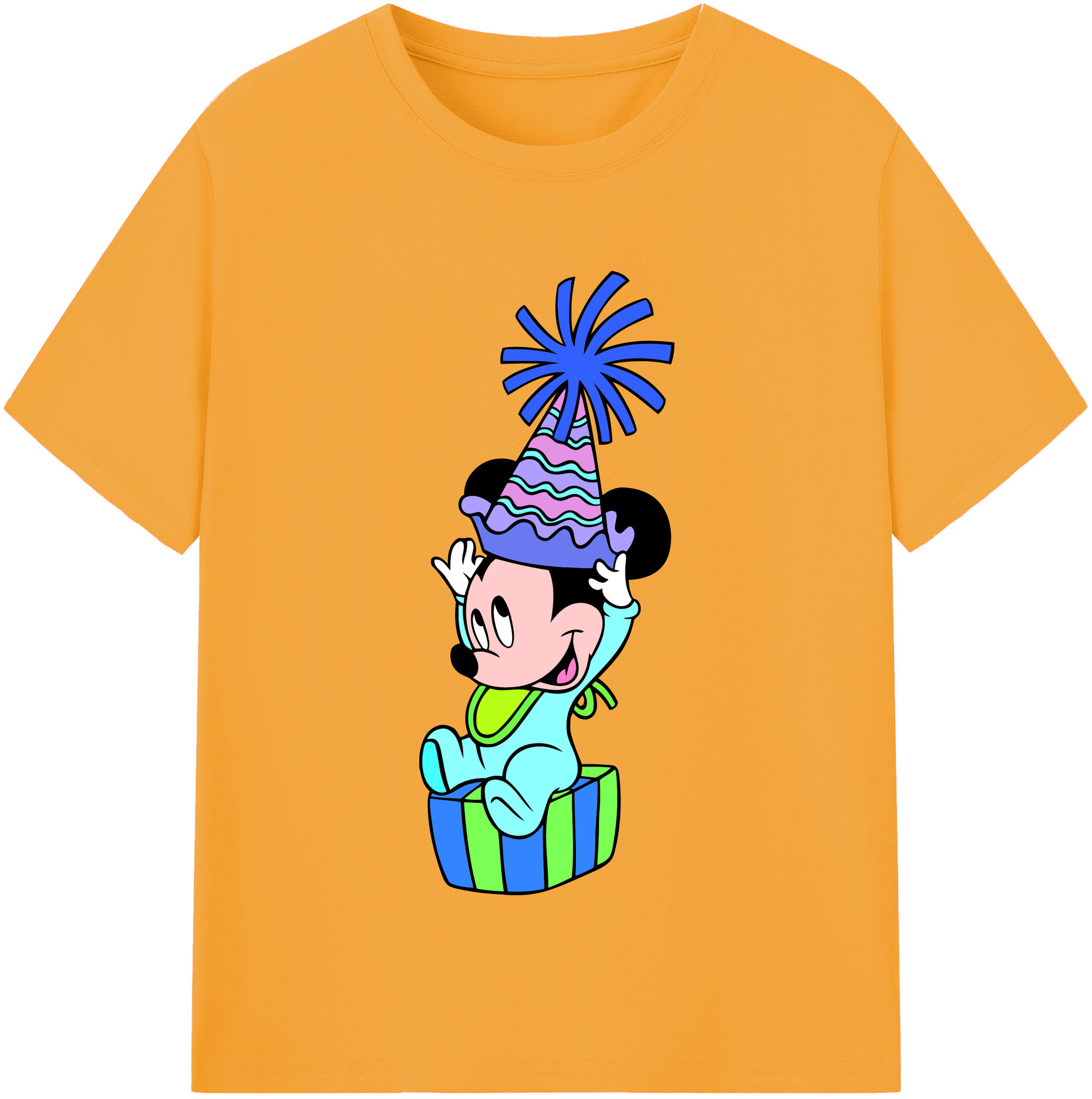 （画像用） ミッキーマウス Mickey Mouse レディースカジュアルプリントTシャツ（綿100％）