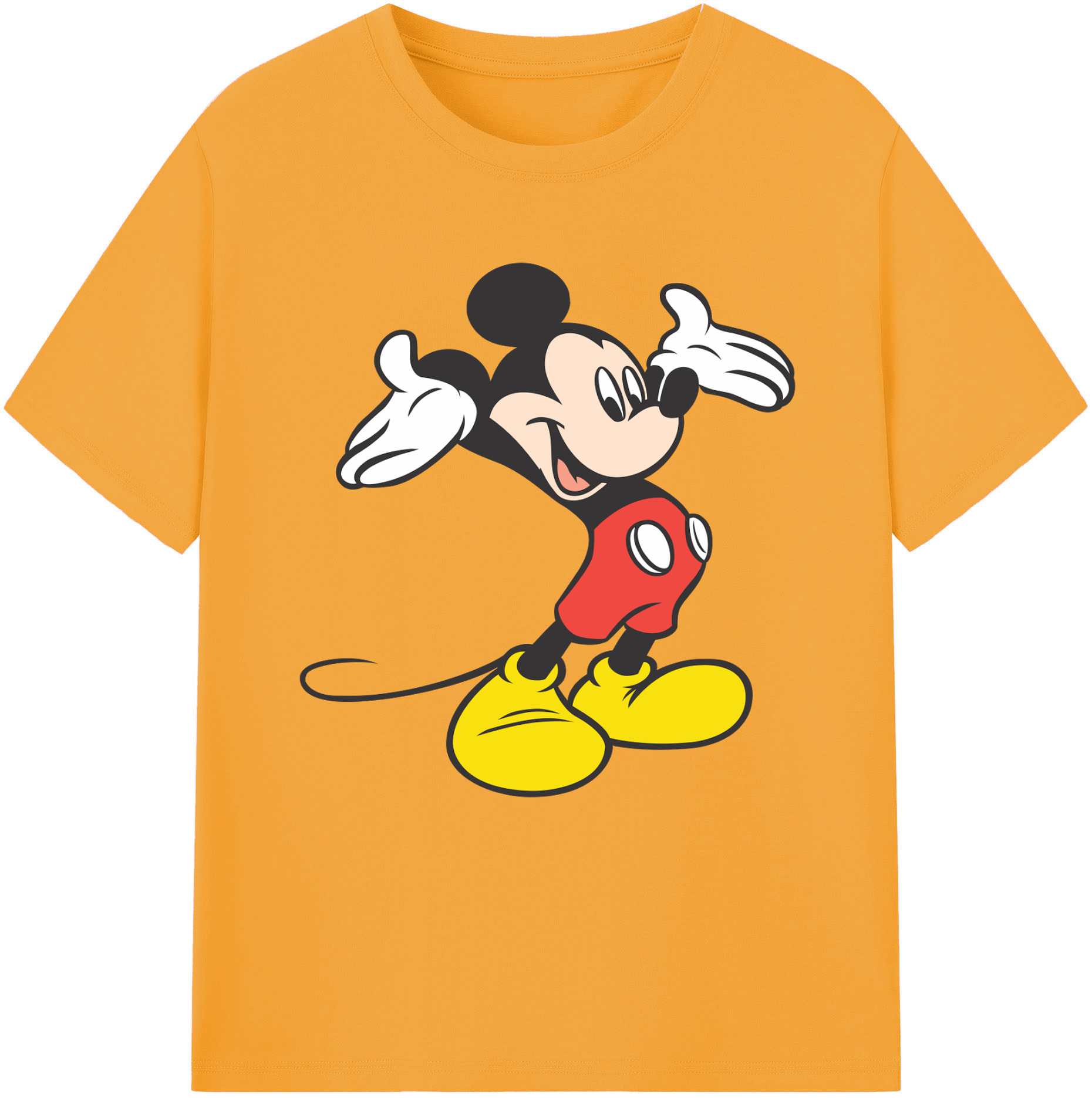 （画像用） ミッキーマウス Mickey Mouse レディースカジュアルプリントTシャツ（綿100％）