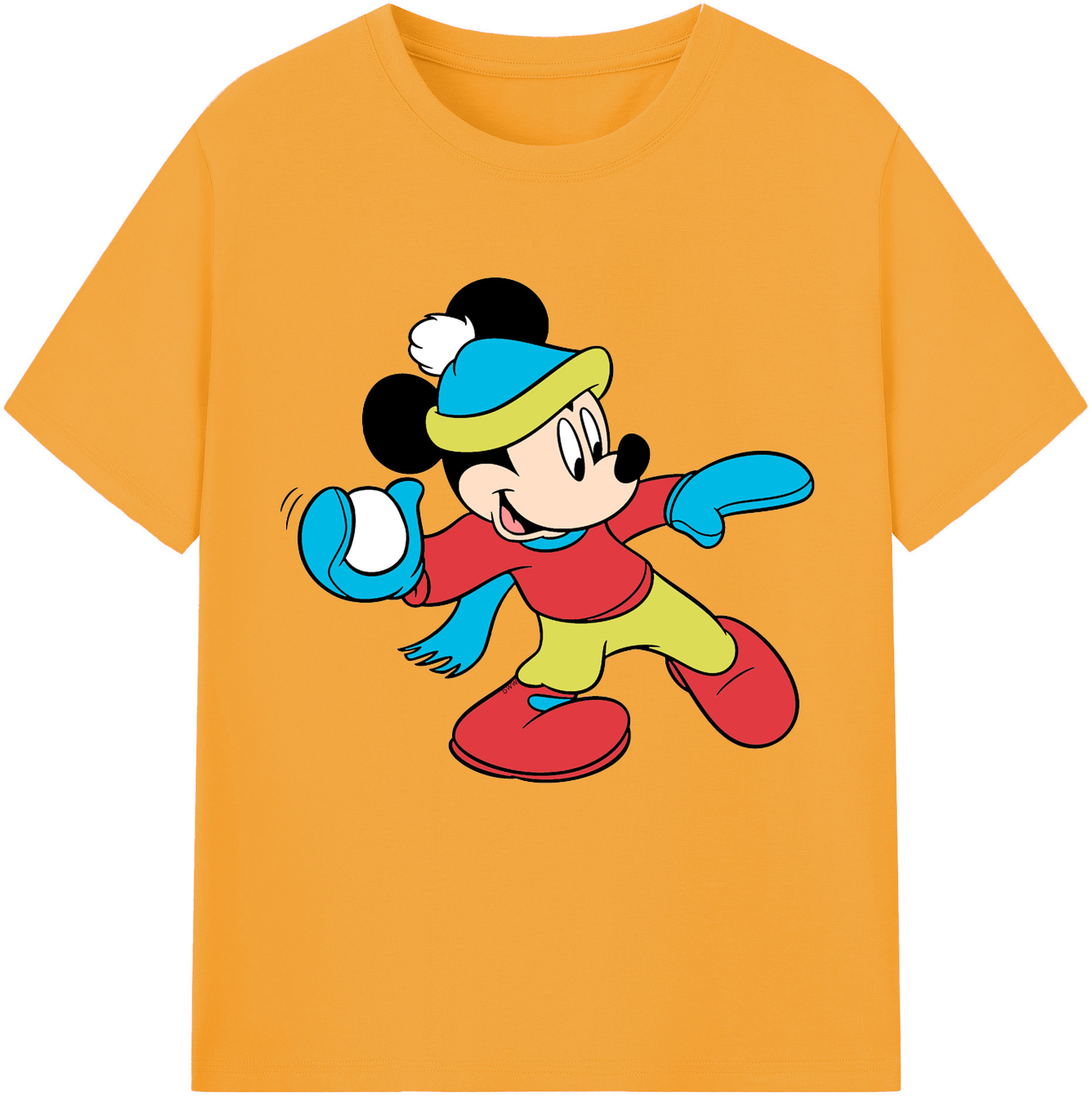 （画像用） ミッキーマウス Mickey Mouse レディースカジュアルプリントTシャツ（綿100％）