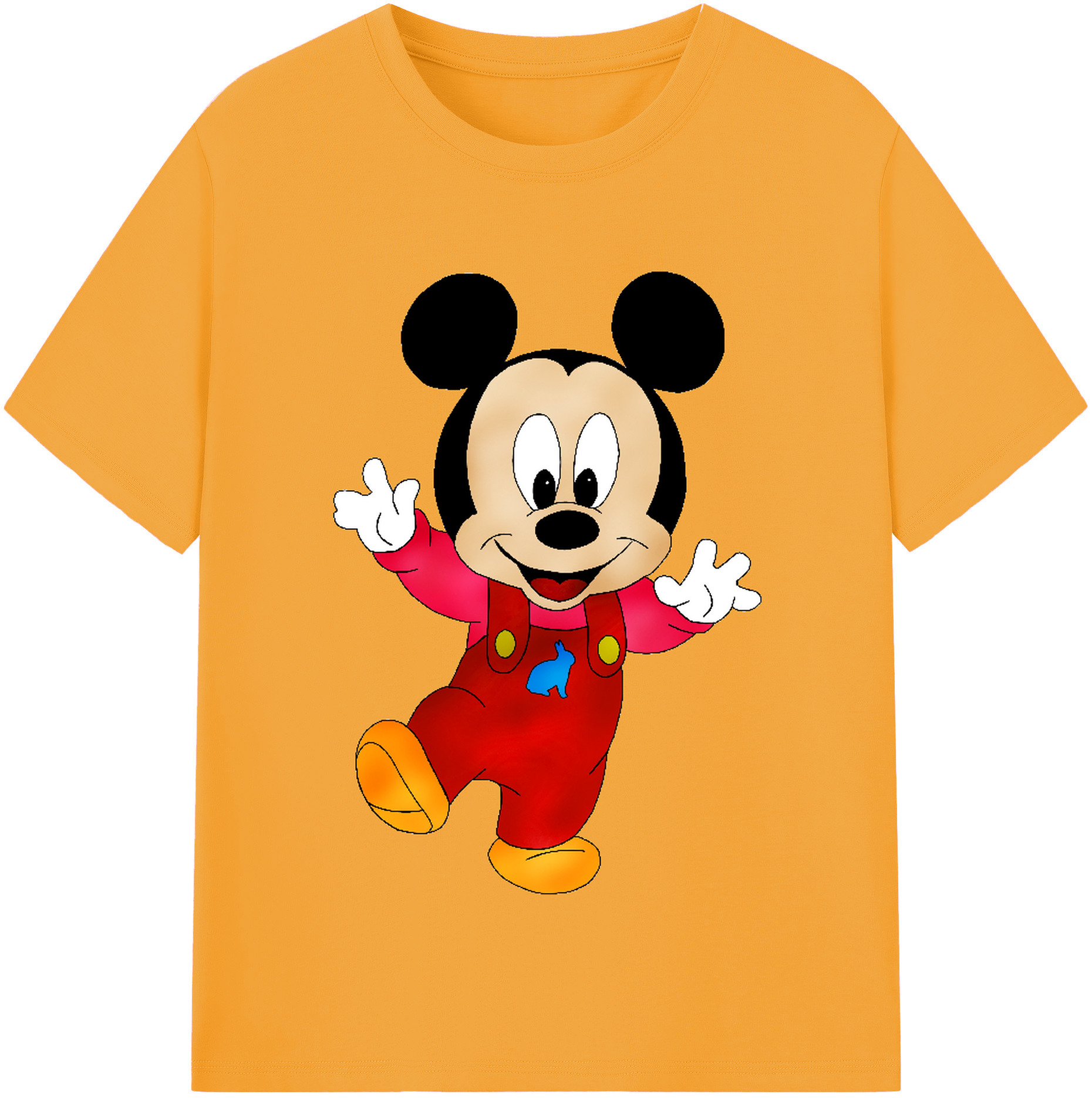 （画像用） ミッキーマウス Mickey Mouse レディースカジュアルプリントTシャツ（綿100％）