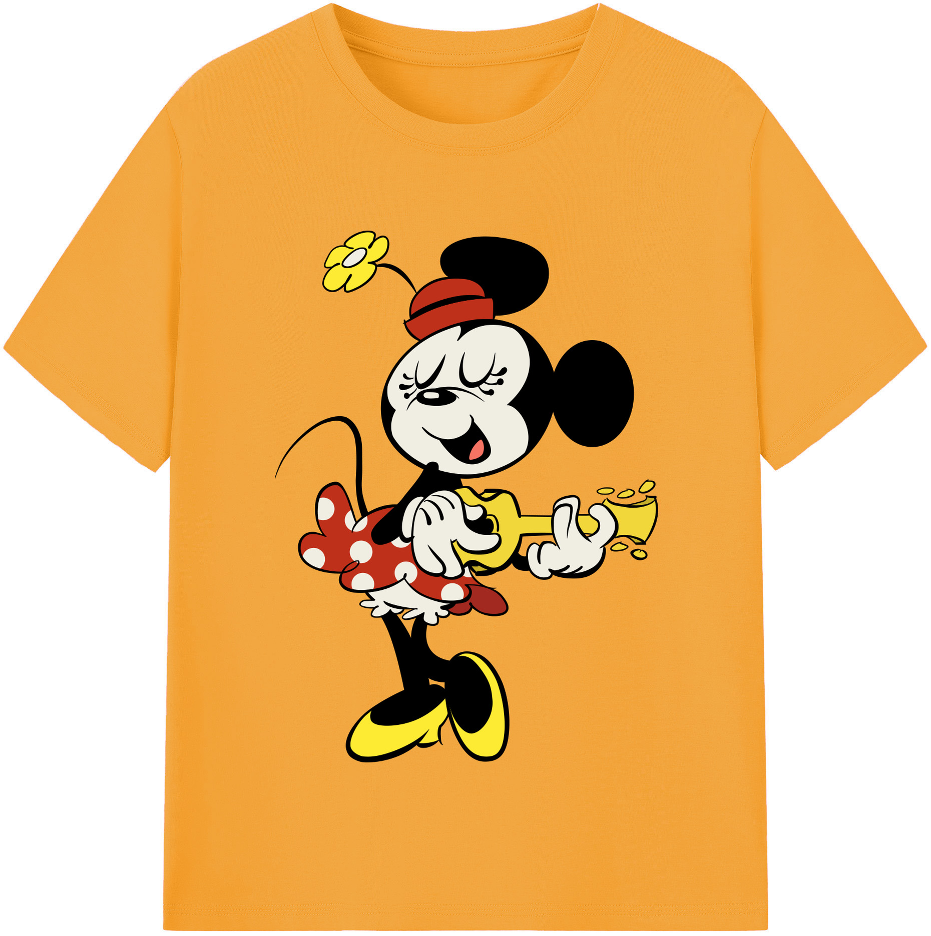 （画像用） ミッキーマウス Mickey Mouse レディースカジュアルプリントTシャツ（綿100％）