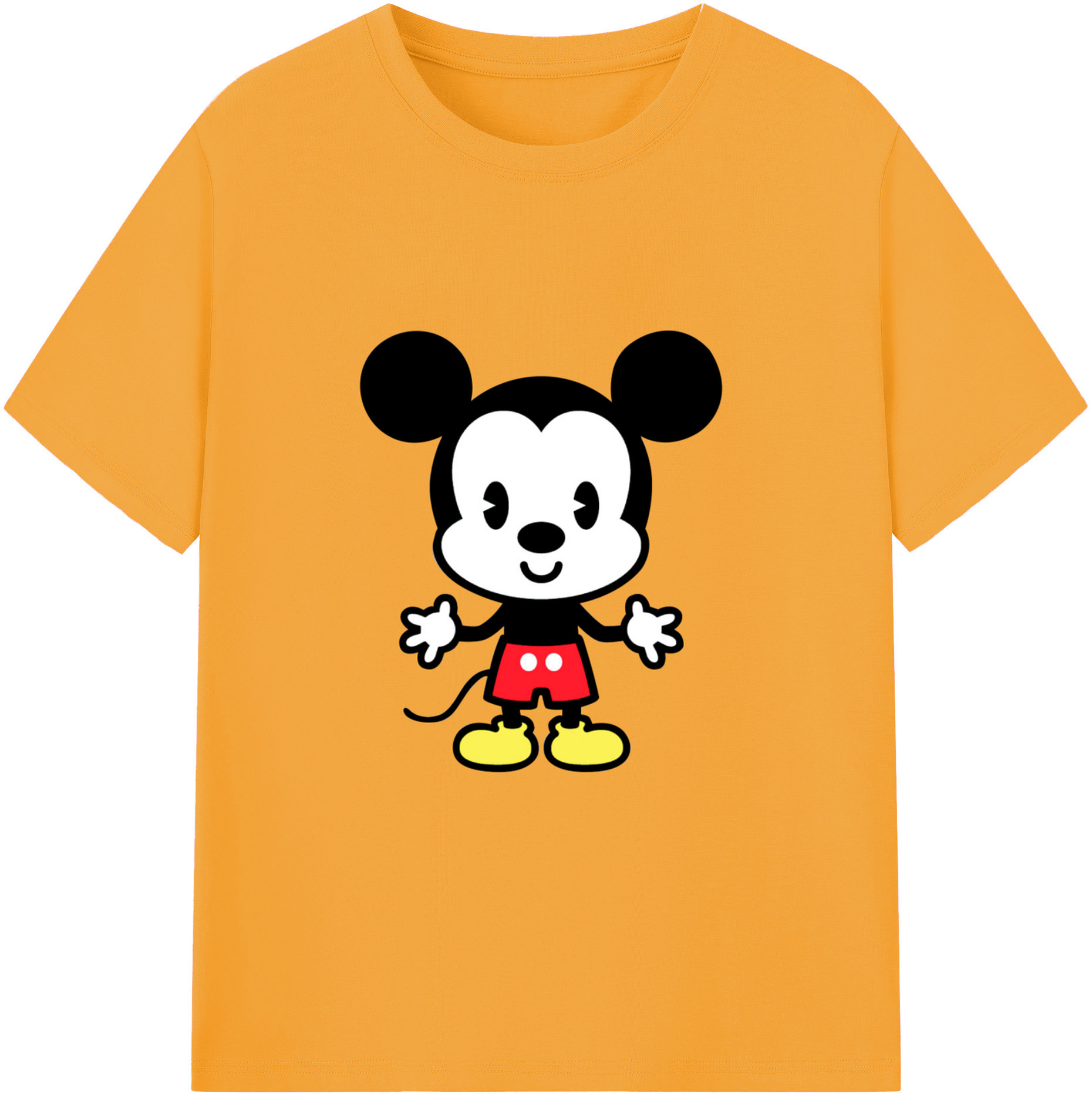 （画像用） ミッキーマウス Mickey Mouse レディースカジュアルプリントTシャツ（綿100％）