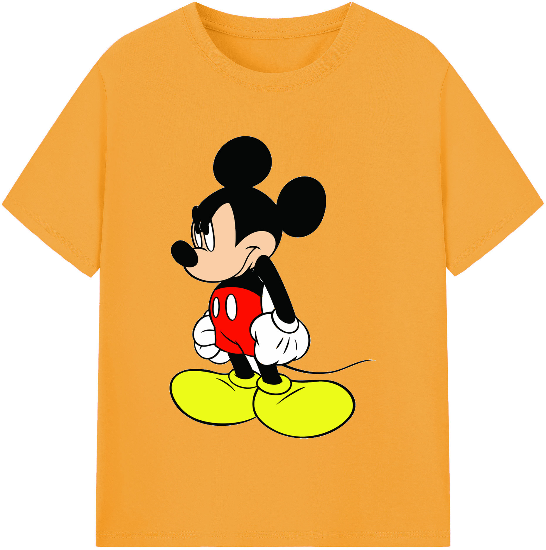（画像用） ミッキーマウス Mickey Mouse レディースカジュアルプリントTシャツ（綿100％）