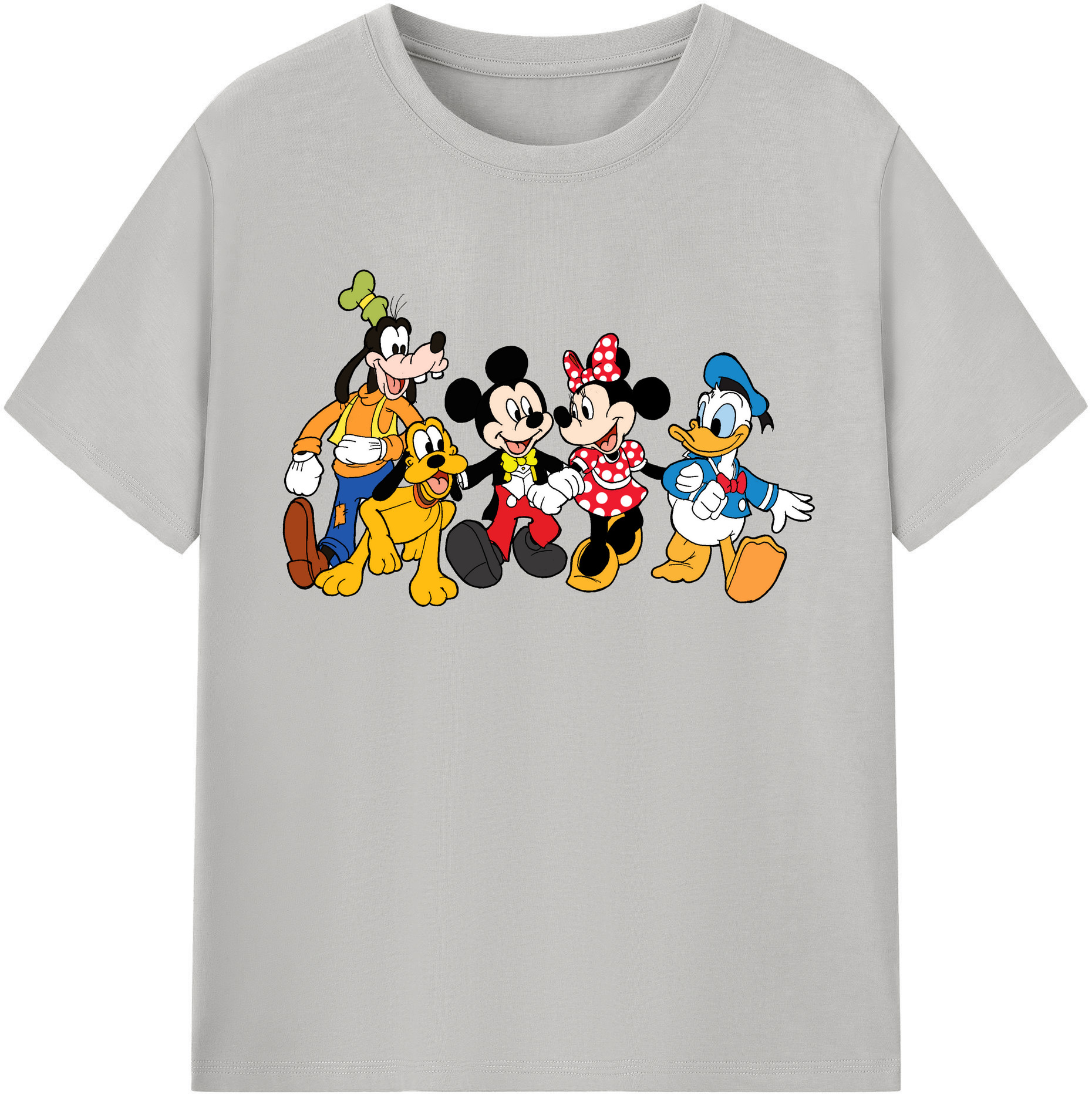 （画像用） ミッキーマウス Mickey Mouse レディースカジュアルプリントTシャツ（綿100％）