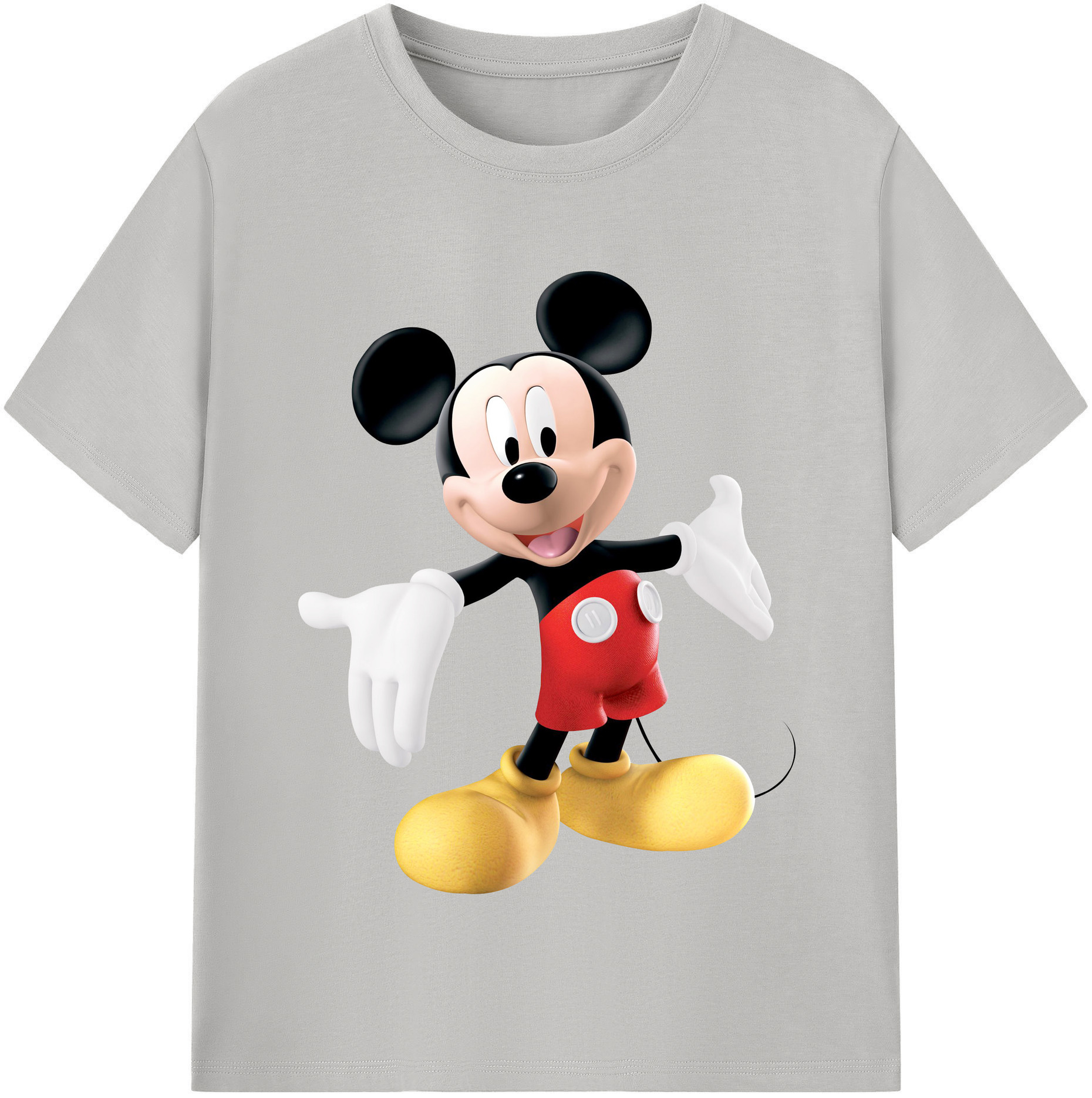 （画像用） ミッキーマウス Mickey Mouse レディースカジュアルプリントTシャツ（綿100％）
