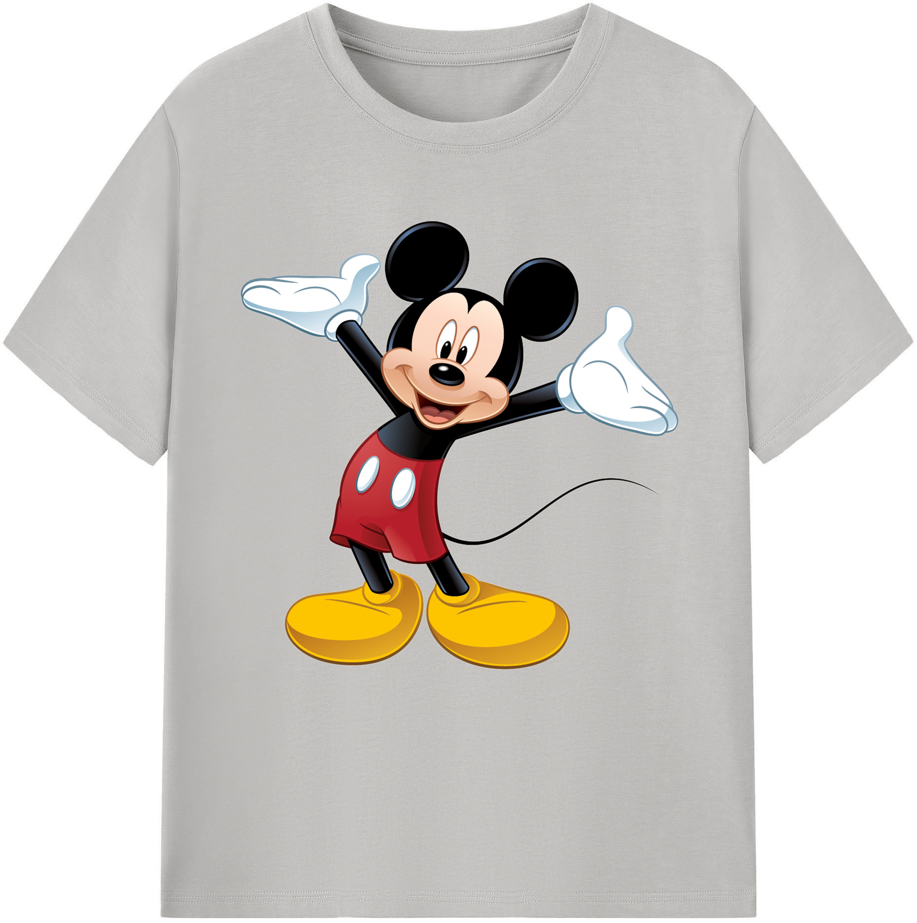 （画像用） ミッキーマウス Mickey Mouse レディースカジュアルプリントTシャツ（綿100％）