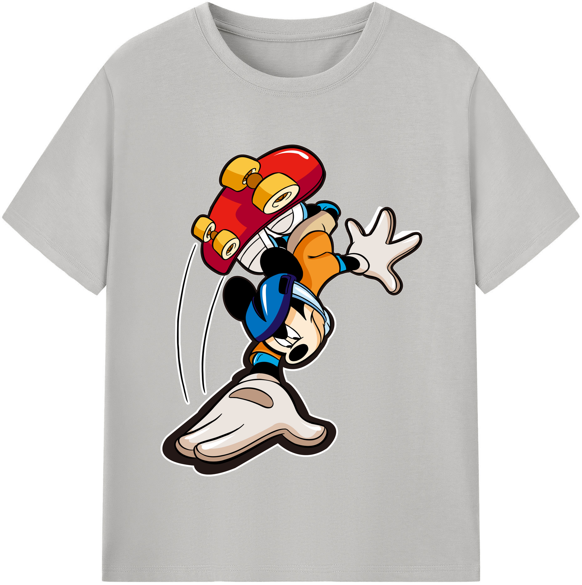 （画像用） ミッキーマウス Mickey Mouse レディースカジュアルプリントTシャツ（綿100％）