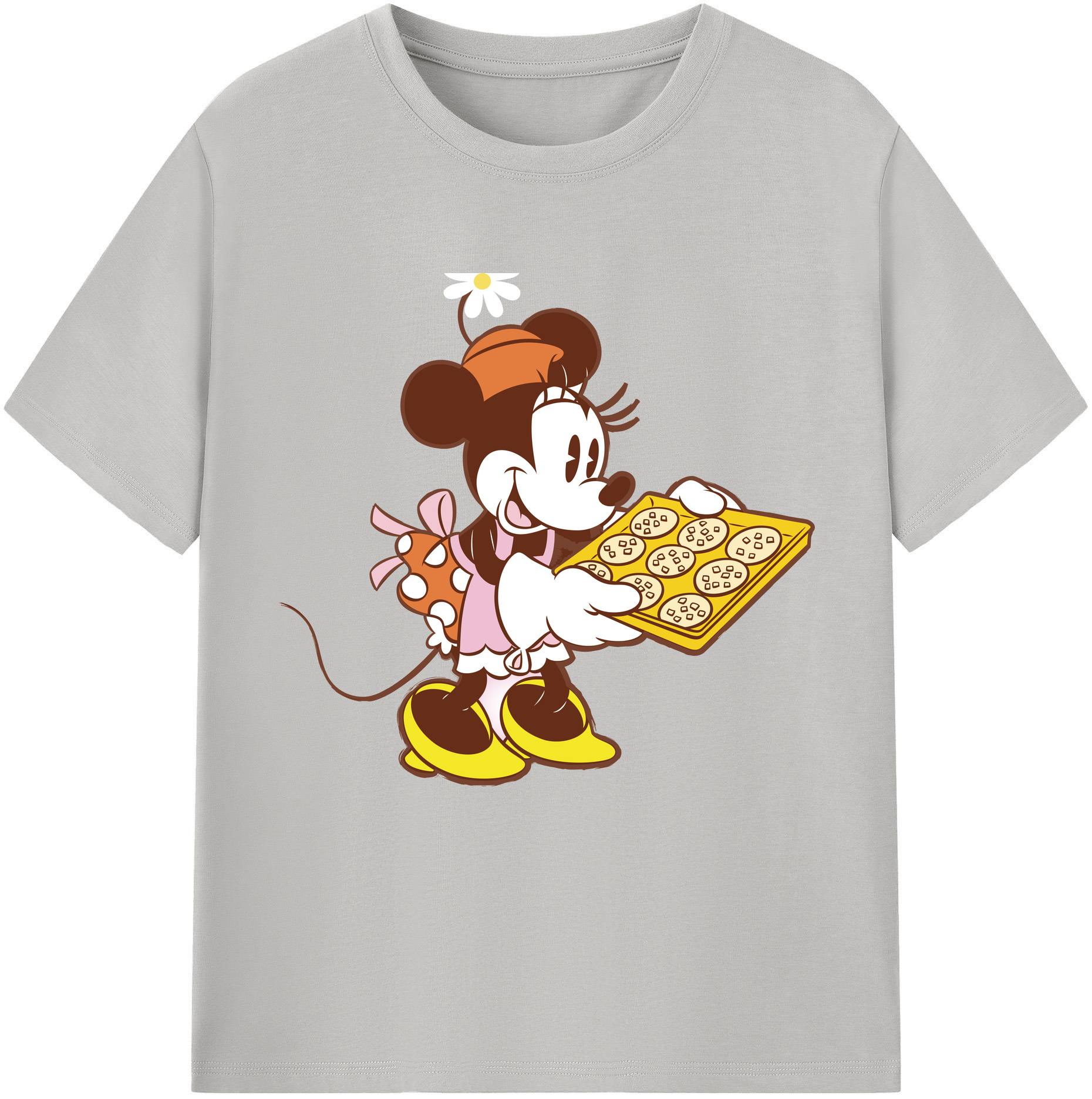 （画像用） ミッキーマウス Mickey Mouse レディースカジュアルプリントTシャツ（綿100％）