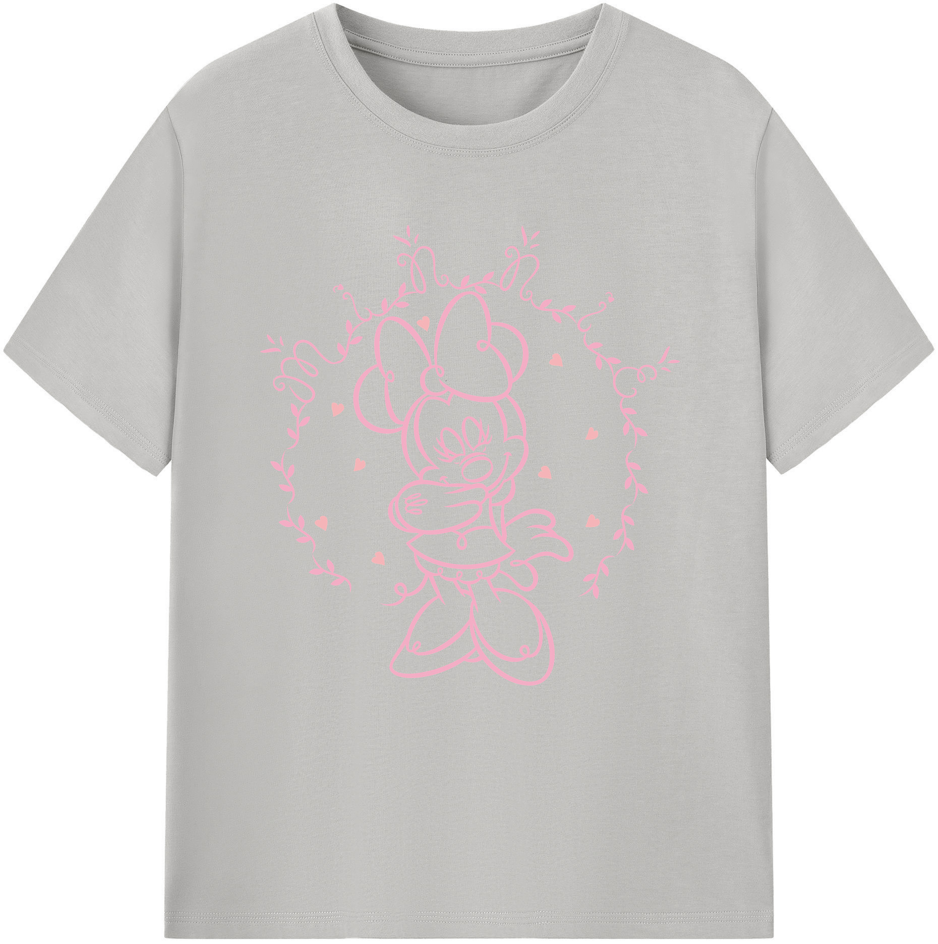 （画像用） ミッキーマウス Mickey Mouse レディースカジュアルプリントTシャツ（綿100％）