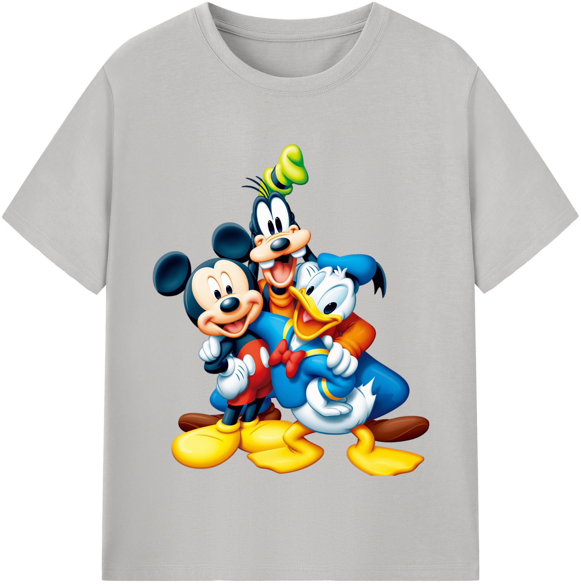 （画像用） ミッキーマウス Mickey Mouse レディースカジュアルプリントTシャツ（綿100％）