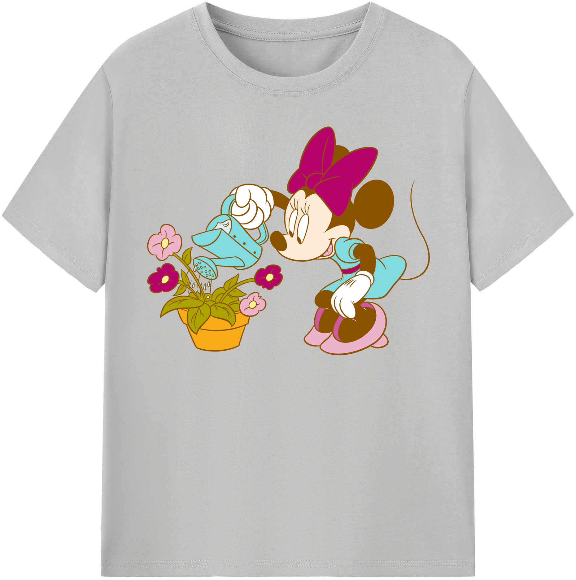 （画像用） ミッキーマウス Mickey Mouse レディースカジュアルプリントTシャツ（綿100％）