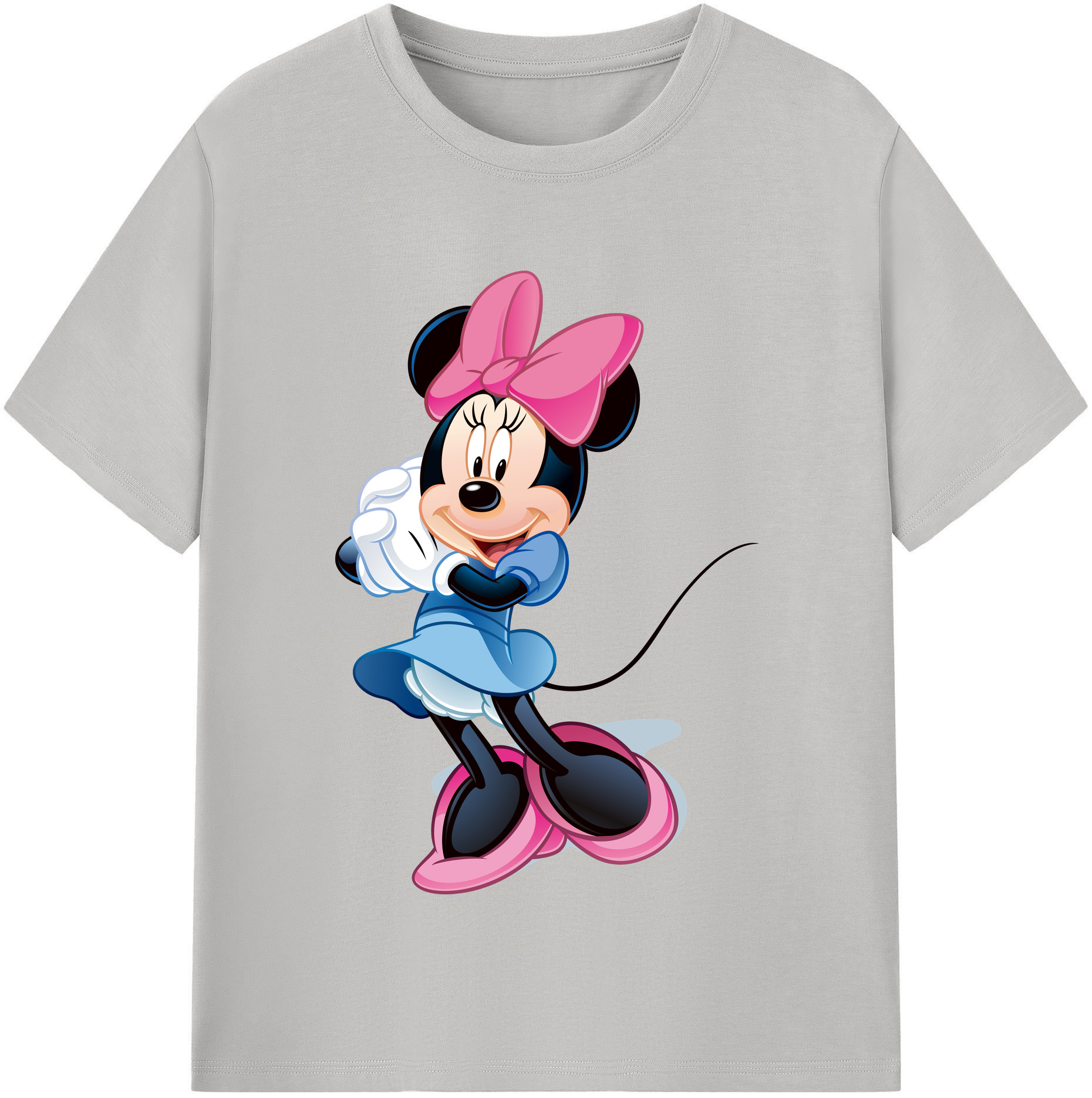 （画像用） ミッキーマウス Mickey Mouse レディースカジュアルプリントTシャツ（綿100％）