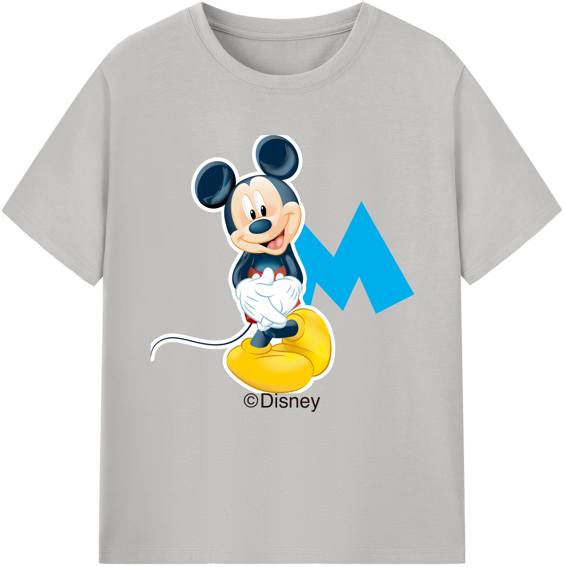 （画像用） ミッキーマウス Mickey Mouse レディースカジュアルプリントTシャツ（綿100％）