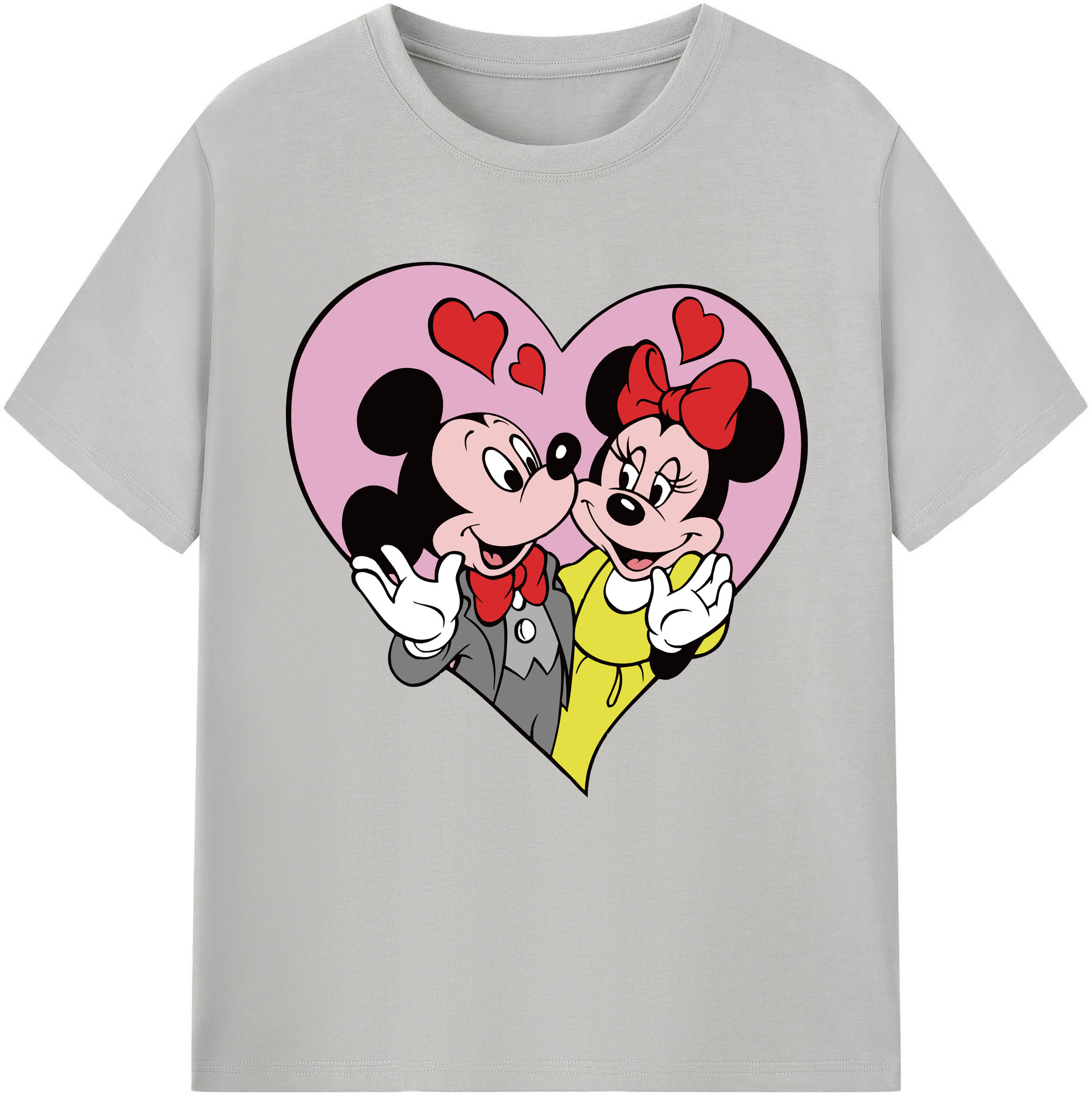 （画像用） ミッキーマウス Mickey Mouse レディースカジュアルプリントTシャツ（綿100％）