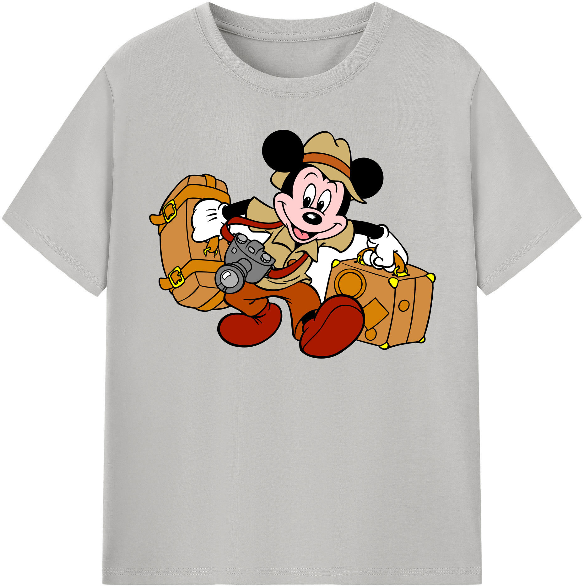 （画像用） ミッキーマウス Mickey Mouse レディースカジュアルプリントTシャツ（綿100％）