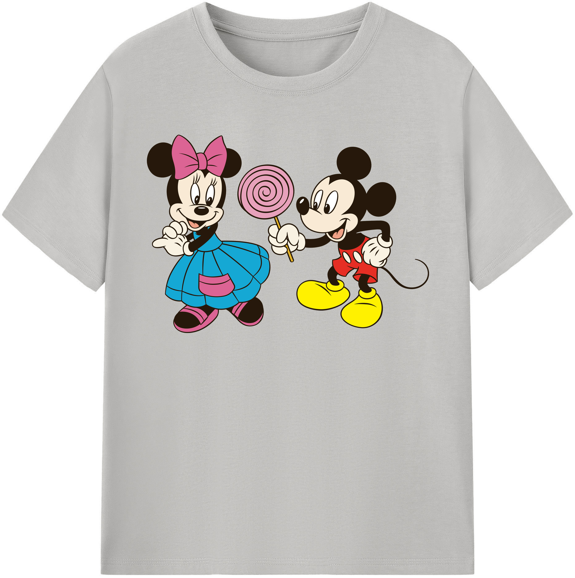（画像用） ミッキーマウス Mickey Mouse レディースカジュアルプリントTシャツ（綿100％）