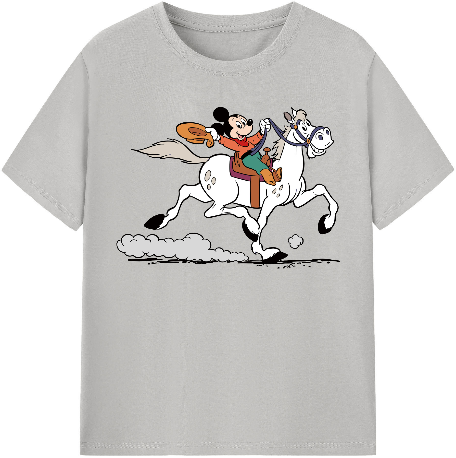 （画像用） ミッキーマウス Mickey Mouse レディースカジュアルプリントTシャツ（綿100％）