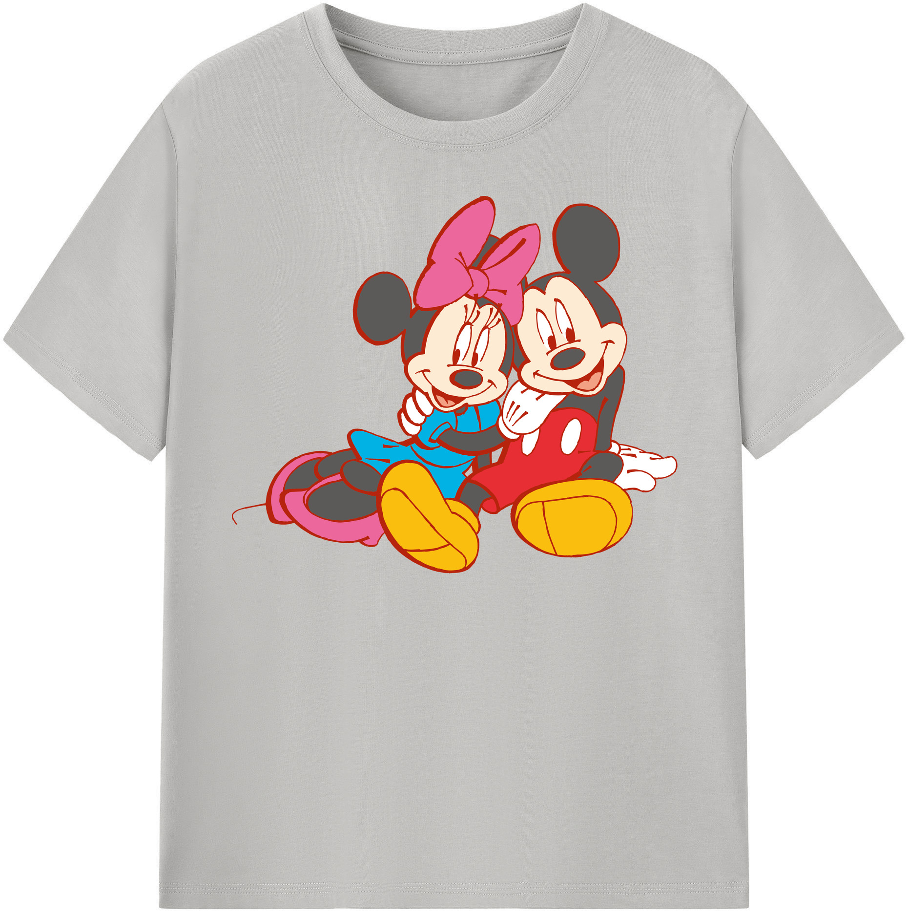 （画像用） ミッキーマウス Mickey Mouse レディースカジュアルプリントTシャツ（綿100％）