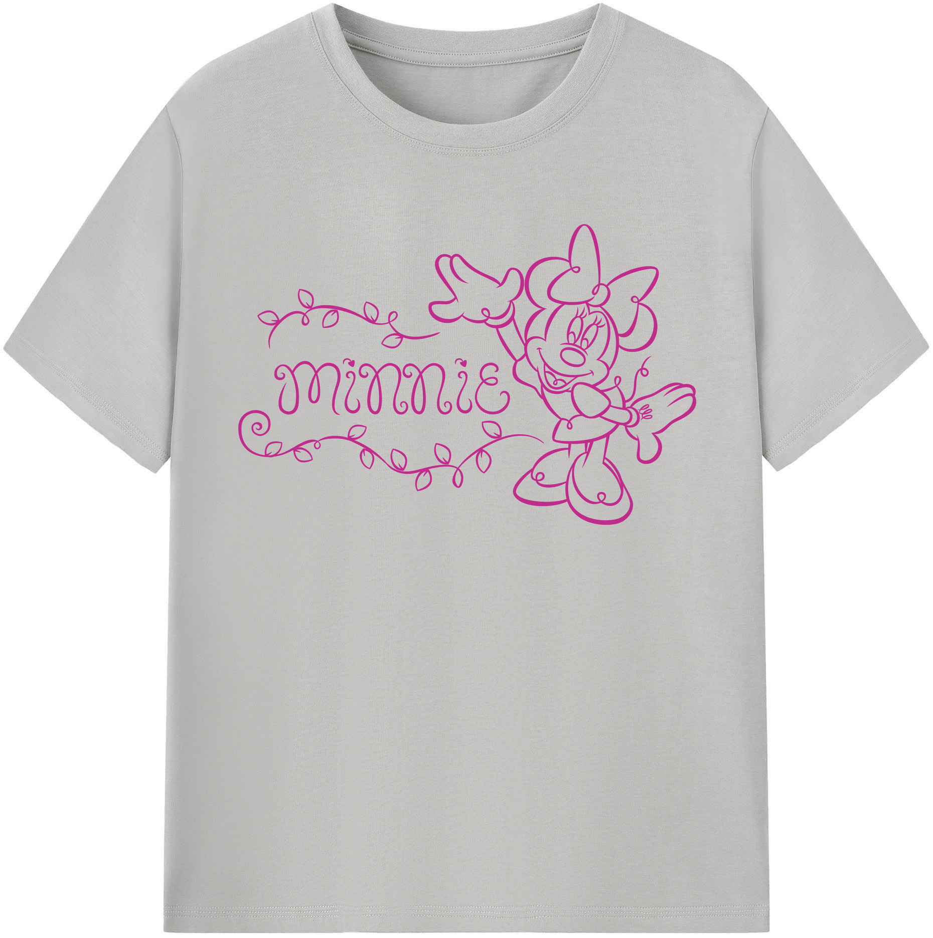 （画像用） ミッキーマウス Mickey Mouse レディースカジュアルプリントTシャツ（綿100％）