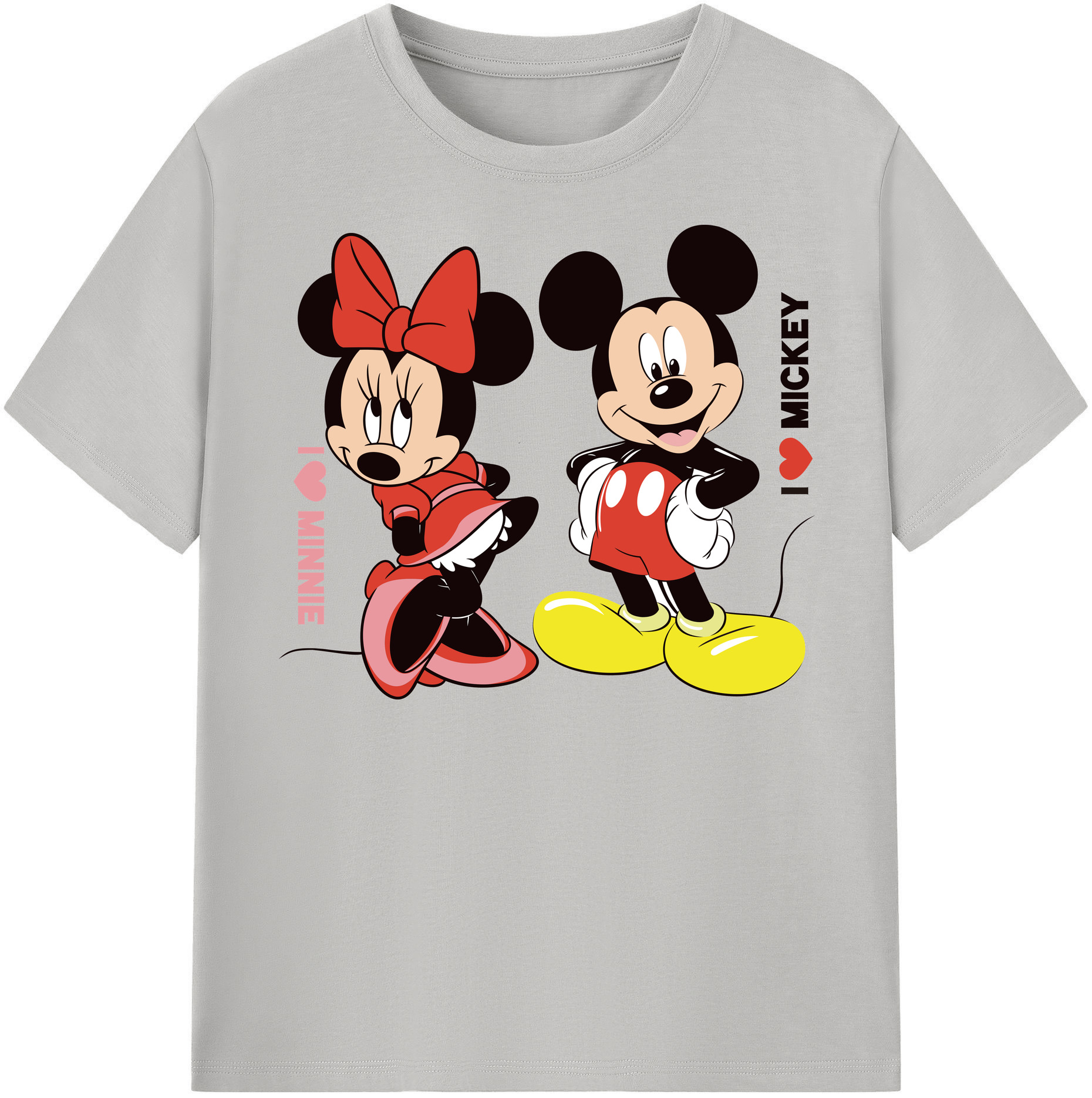 （画像用） ミッキーマウス Mickey Mouse レディースカジュアルプリントTシャツ（綿100％）