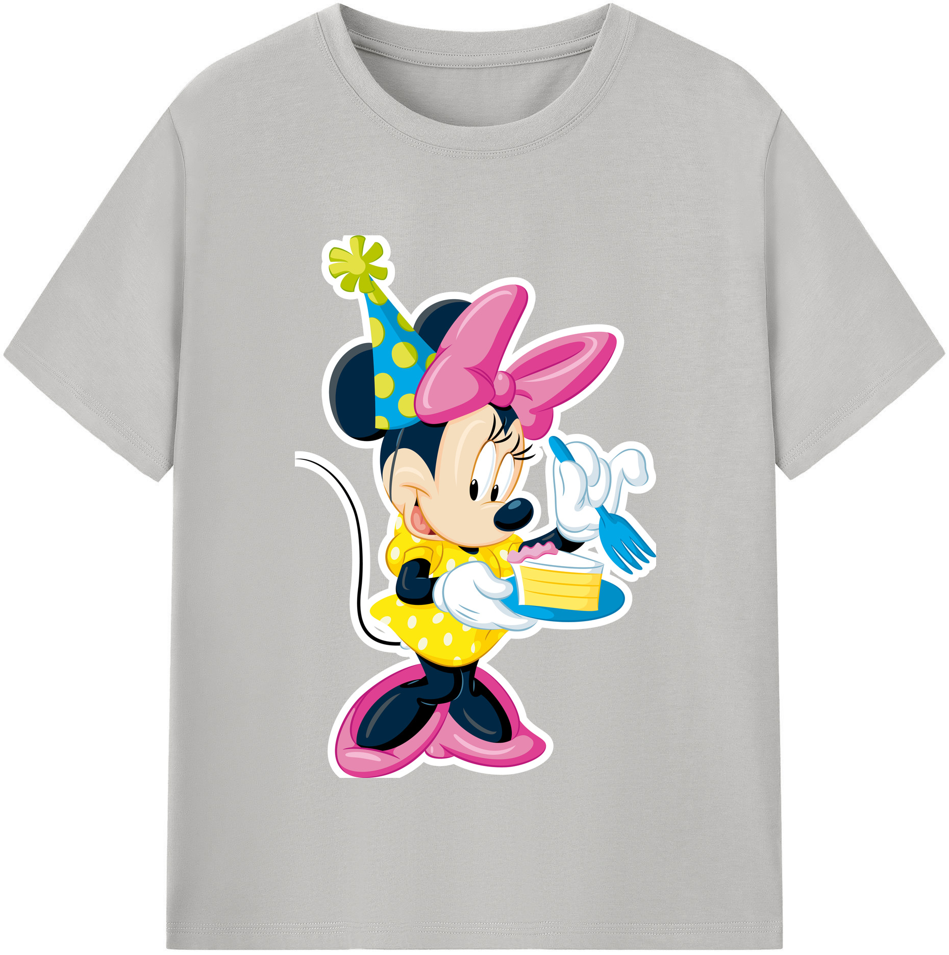 （画像用） ミッキーマウス Mickey Mouse レディースカジュアルプリントTシャツ（綿100％）