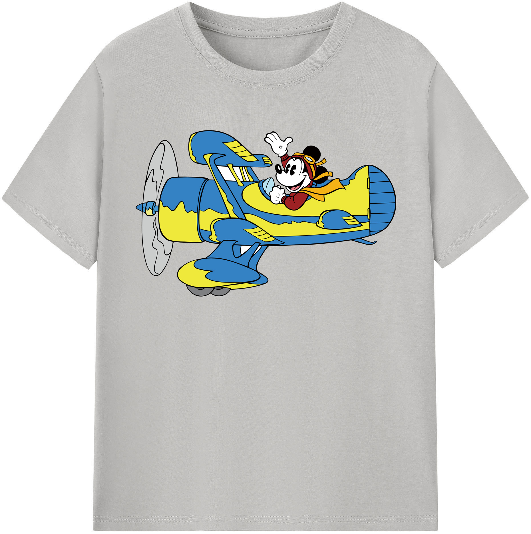 （画像用） ミッキーマウス Mickey Mouse レディースカジュアルプリントTシャツ（綿100％）