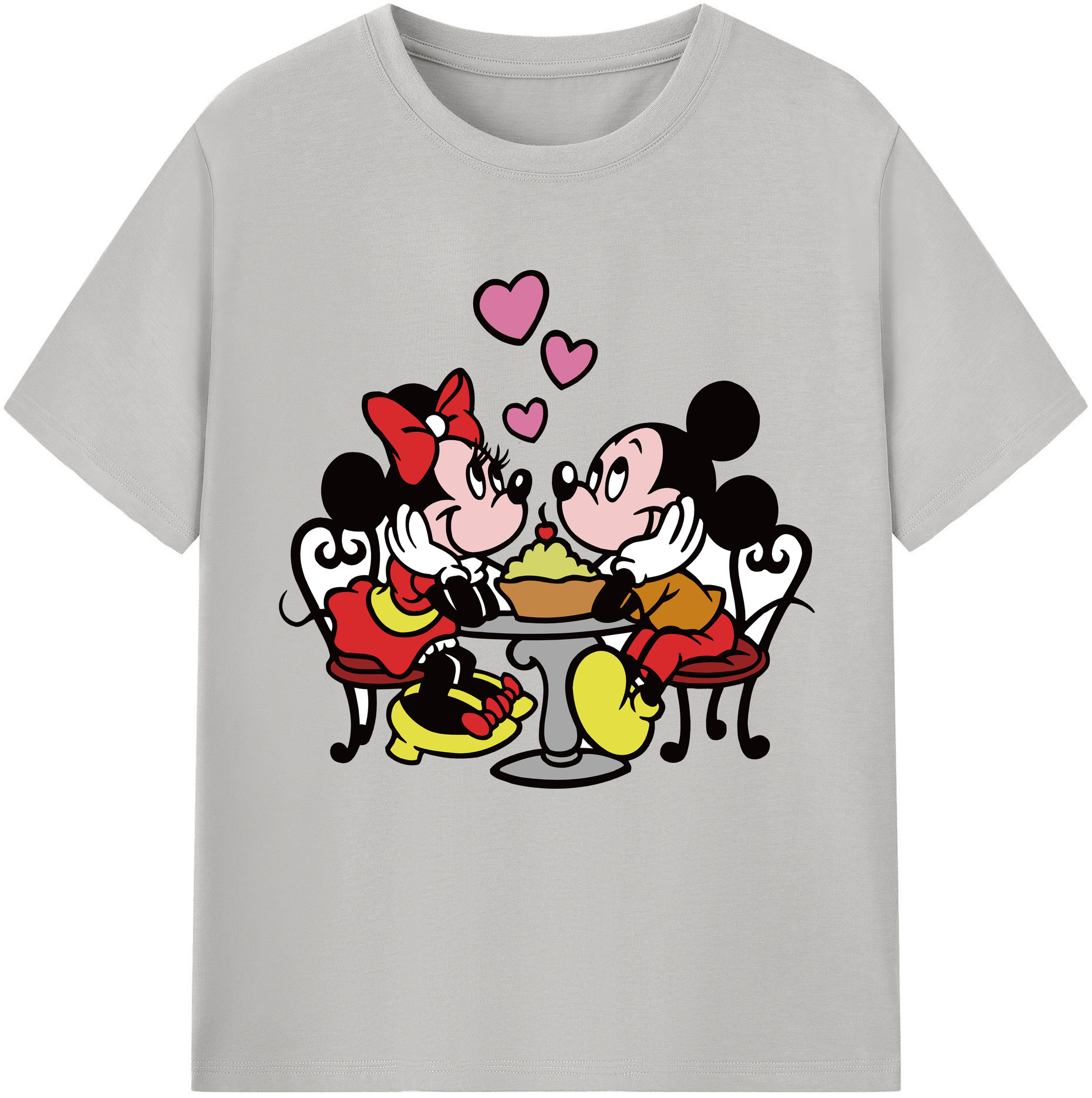 （画像用） ミッキーマウス Mickey Mouse レディースカジュアルプリントTシャツ（綿100％）