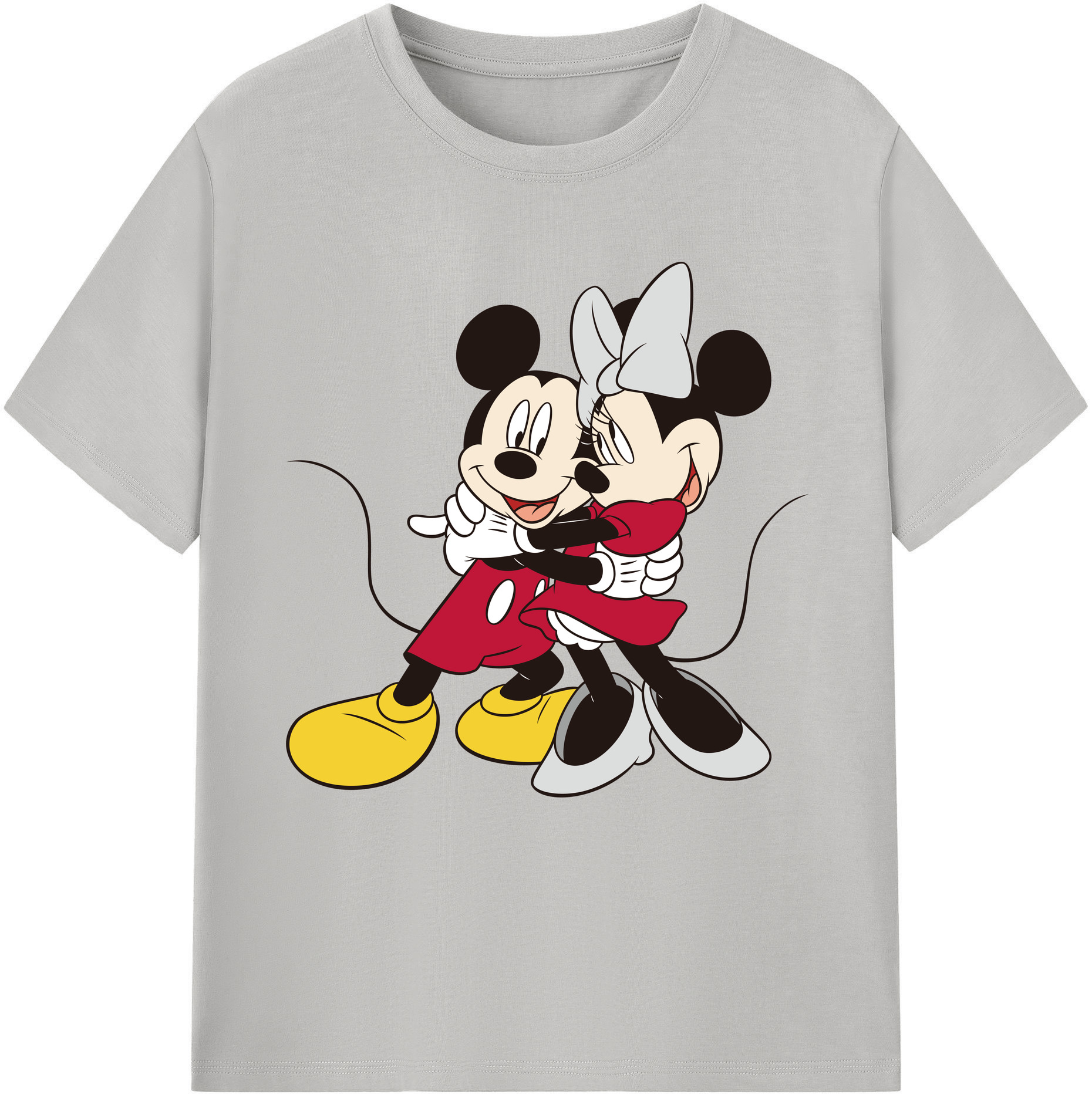 （画像用） ミッキーマウス Mickey Mouse レディースカジュアルプリントTシャツ（綿100％）