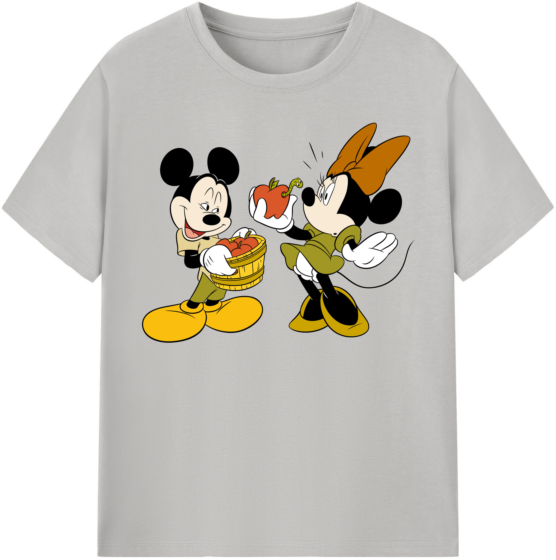 （画像用） ミッキーマウス Mickey Mouse レディースカジュアルプリントTシャツ（綿100％）