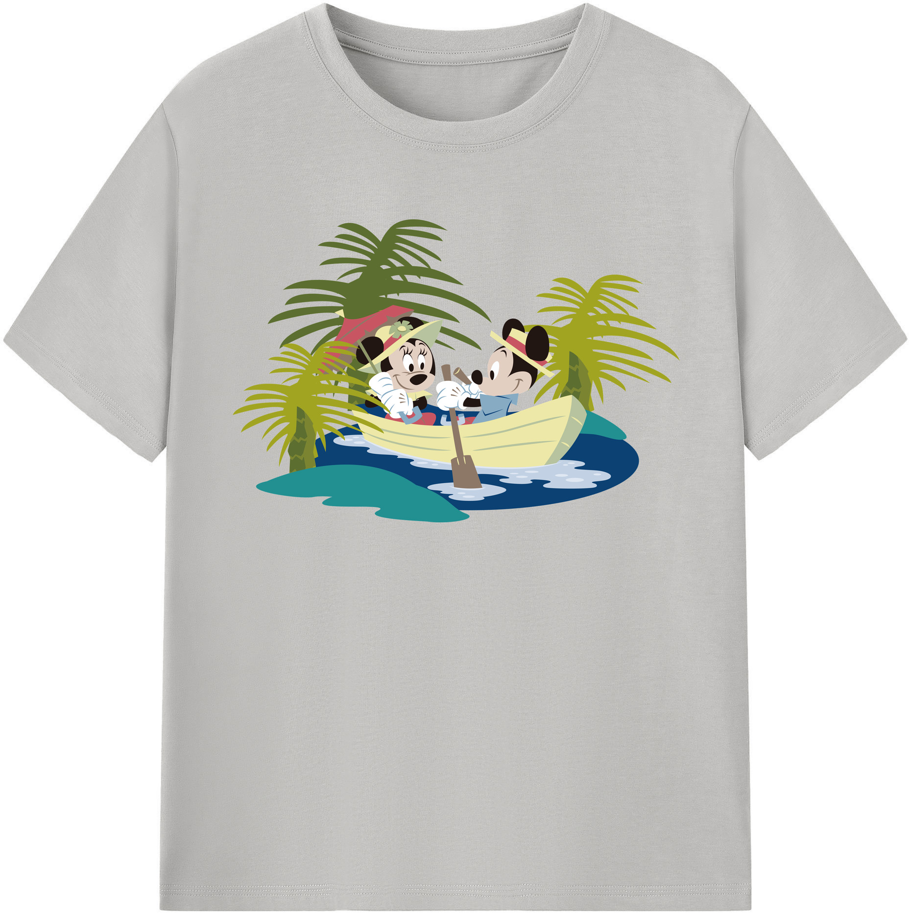 （画像用） ミッキーマウス Mickey Mouse レディースカジュアルプリントTシャツ（綿100％）
