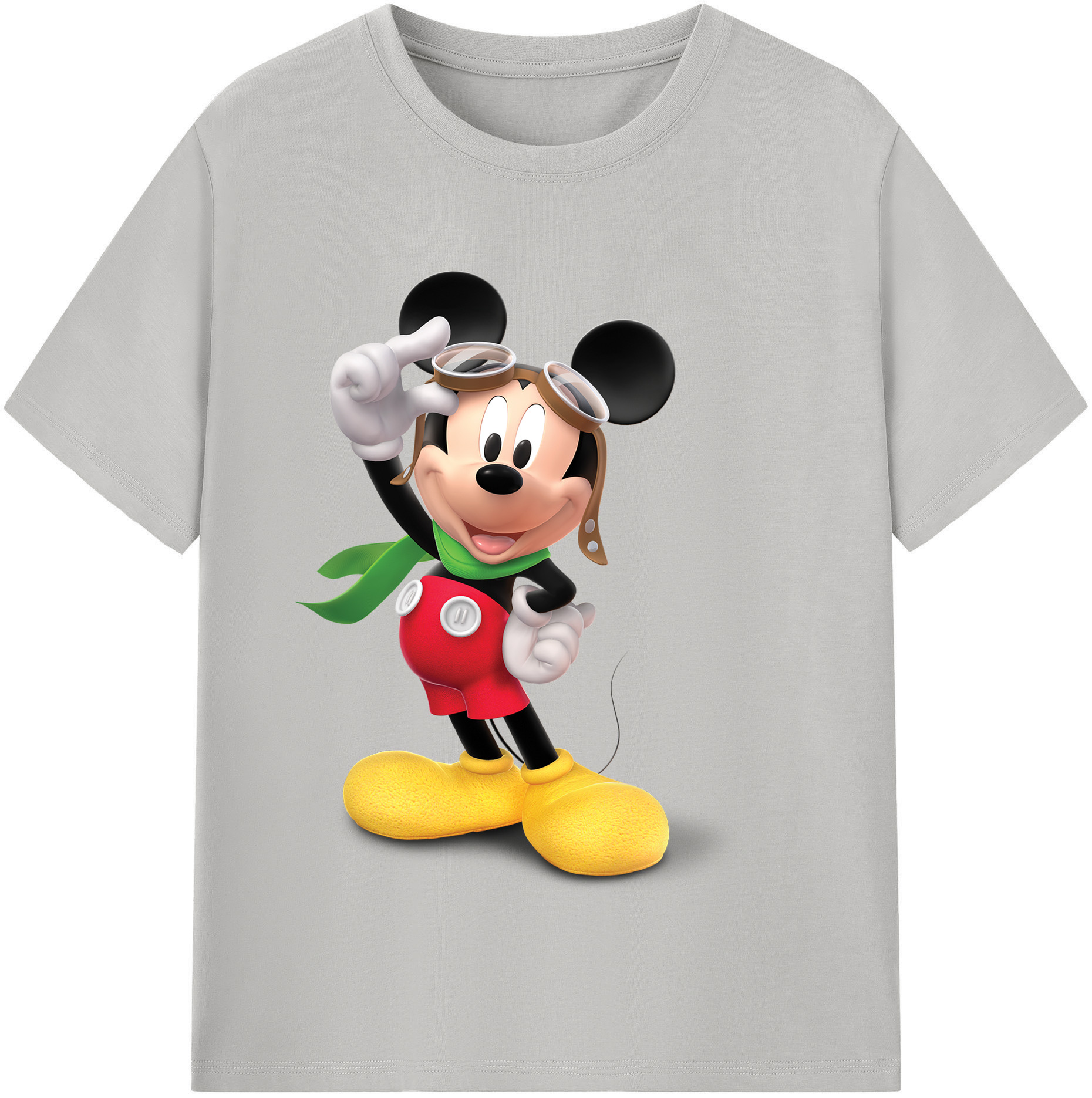 （画像用） ミッキーマウス Mickey Mouse レディースカジュアルプリントTシャツ（綿100％）