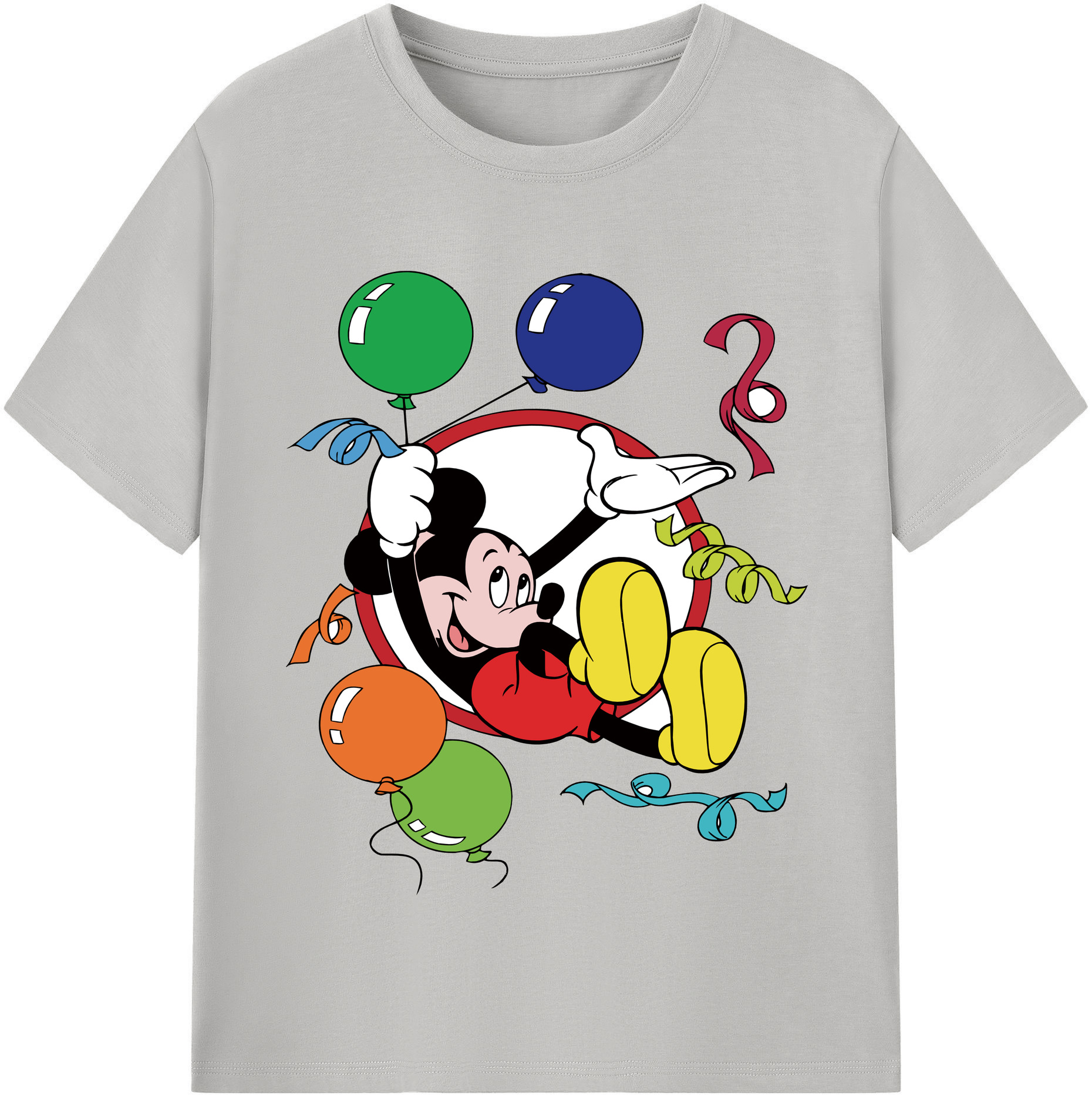 （画像用） ミッキーマウス Mickey Mouse レディースカジュアルプリントTシャツ（綿100％）