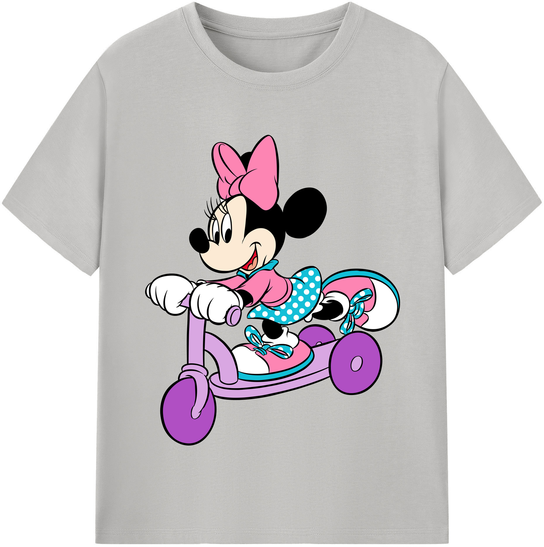 （画像用） ミッキーマウス Mickey Mouse レディースカジュアルプリントTシャツ（綿100％）