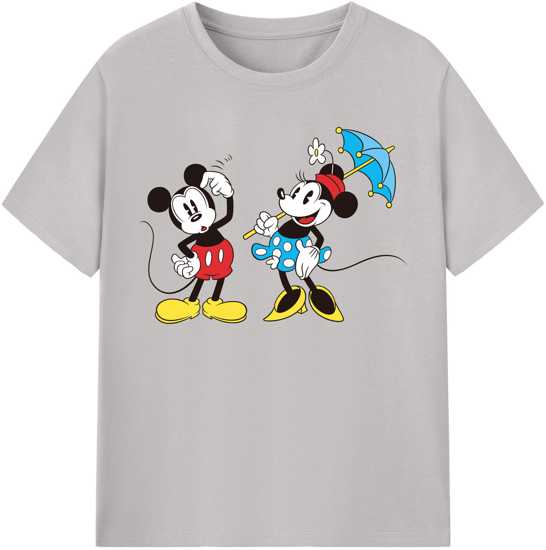 （画像用） ミッキーマウス Mickey Mouse レディースカジュアルプリントTシャツ（綿100％）
